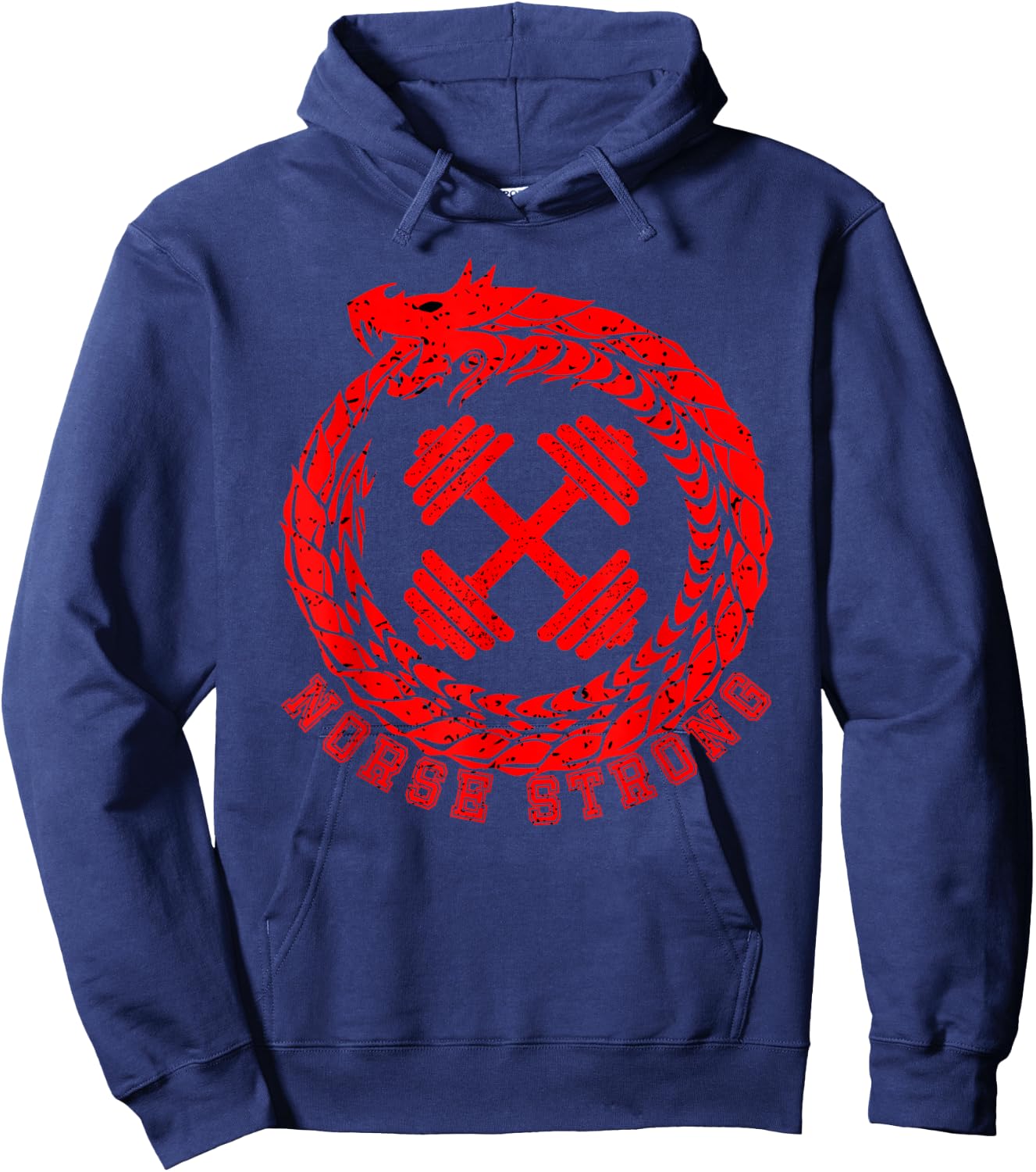 Norse Strong Scandinavian Bodybuilding PowerLifting Shirt Hoodie - Hoodie | Navy