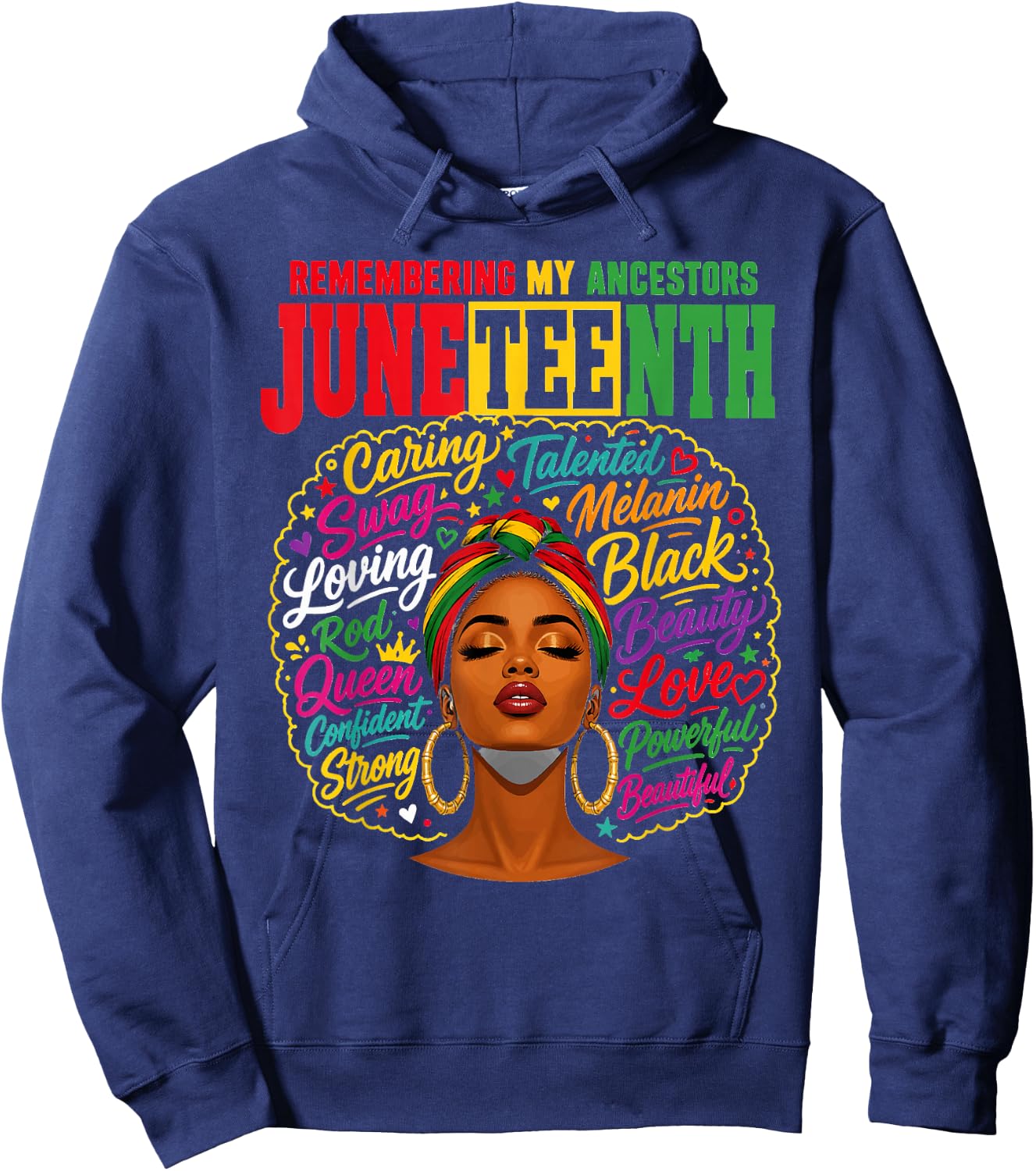 Remembering My Ancestors Juneteenth Black Pride Hoodie - Hoodie | Navy