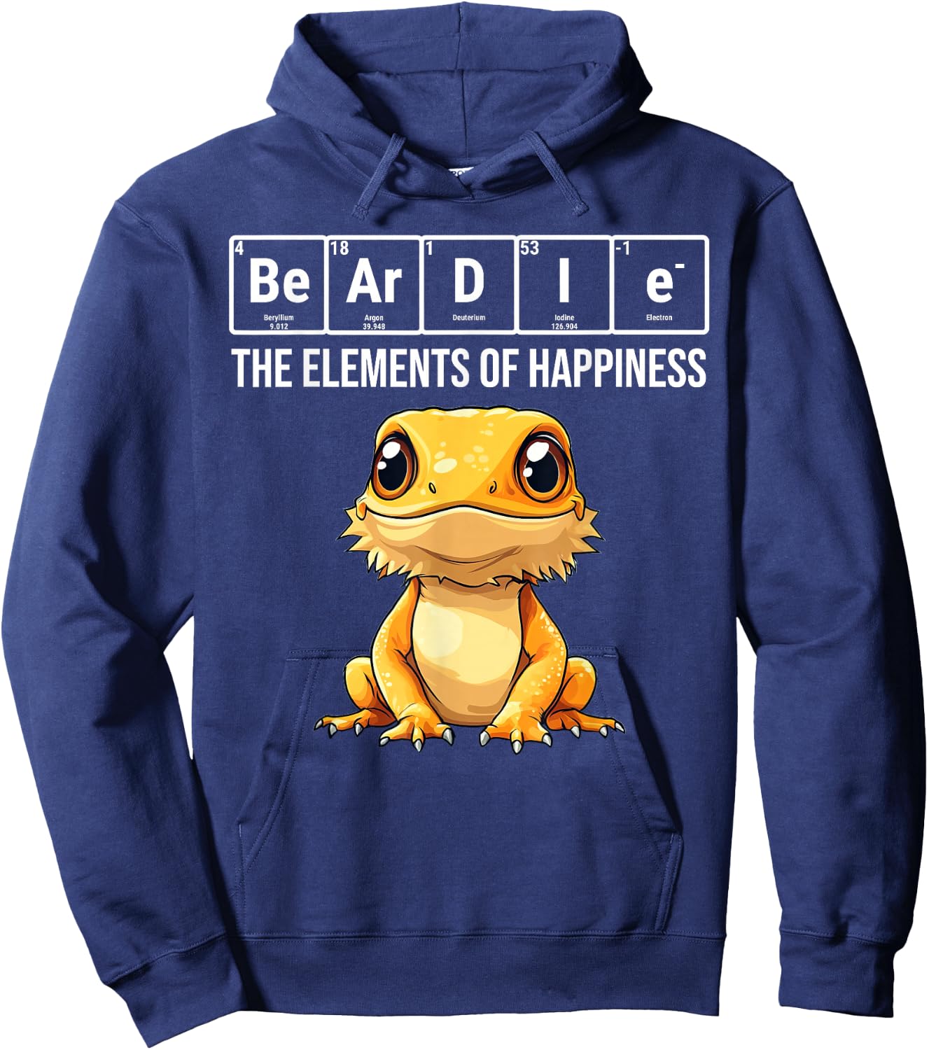 Beardie Periodic Table Elements Chemistry Bearded Dragon Hoodie - Hoodie | Navy