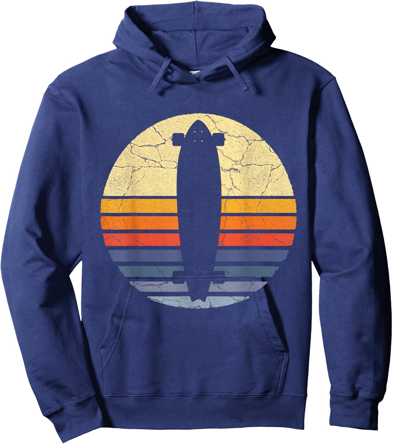 Distressed Longboard Longboarding Liebhaber & Longboarder Geschenk Hoodie - Hoodie | Navy