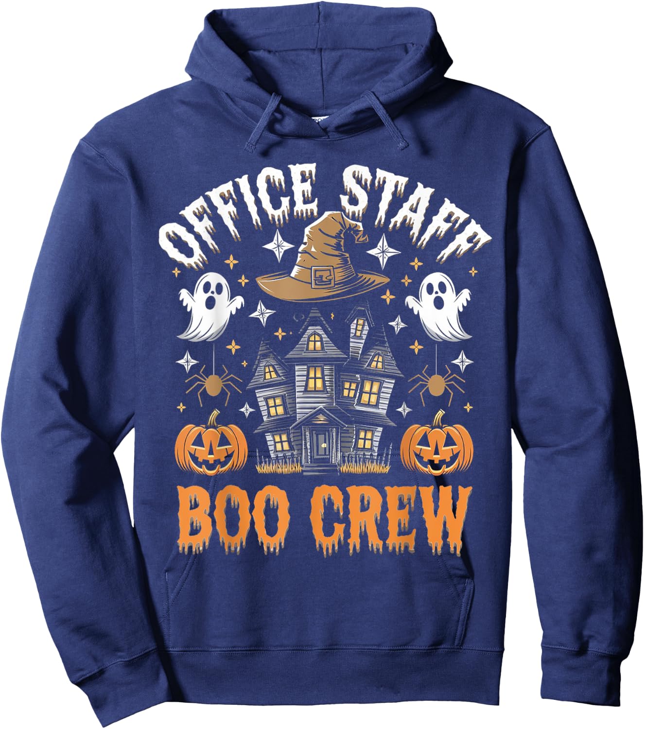 Office Staff Boo Crew Funny Halloween Matching Costume Hoodie - Hoodie | Navy