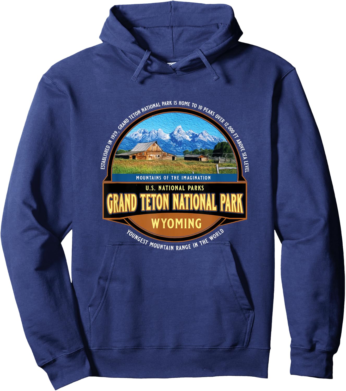 Grand Teton National Park Wyoming USA Mountains Souvenir Hoodie - Hoodie | Navy