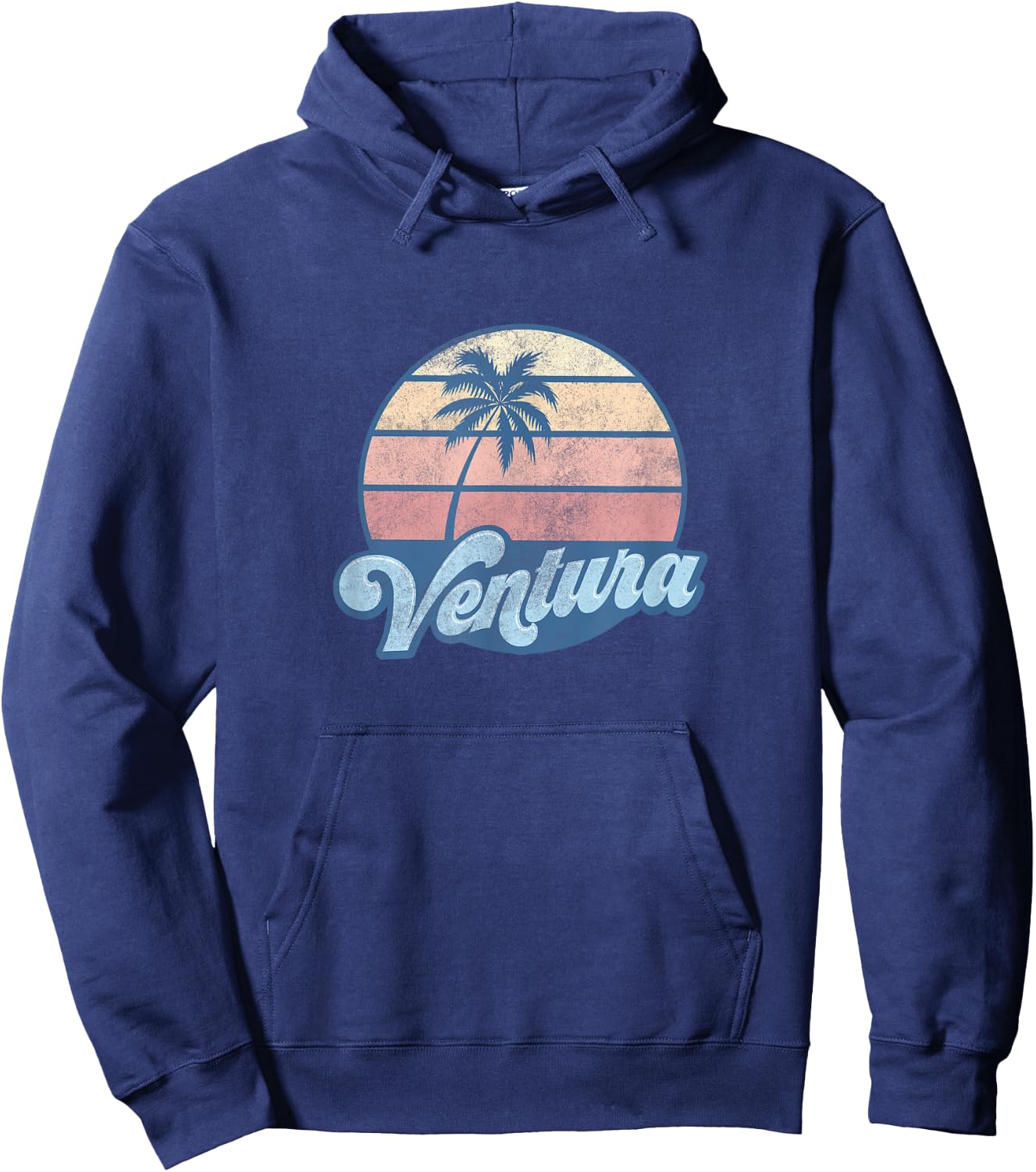 Ventura California CA T Shirt Vintage 70s Retro Surfer Hoodie - Hoodie | Navy
