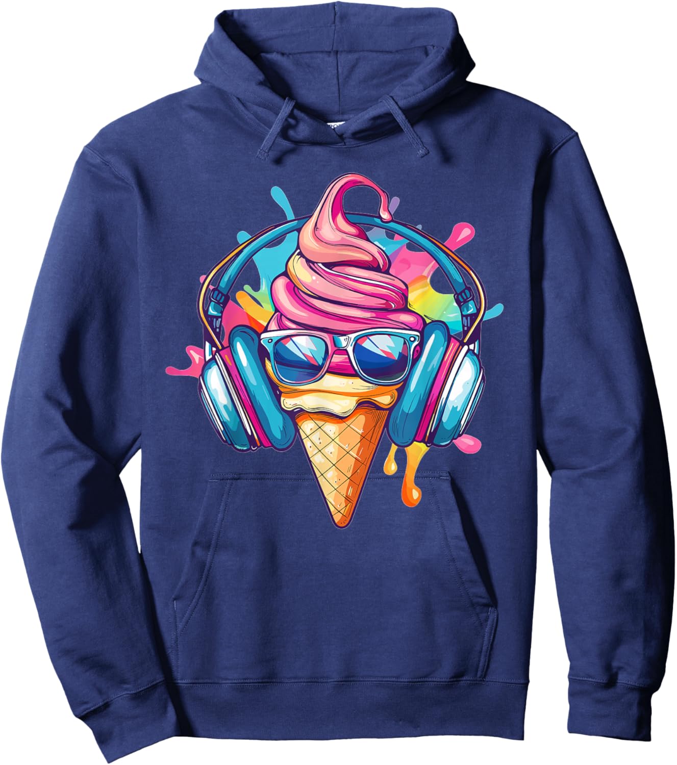 Cooles Eis mit Sonnenbrille I Lustiges Eis Hoodie - Hoodie | Navy