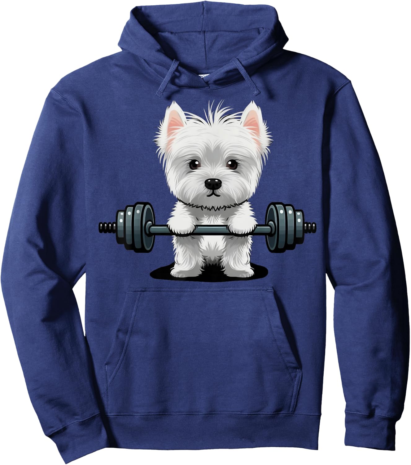 Westie Weightlifting Fitness Gym West Highland White Terrier Hoodie - Hoodie | Navy