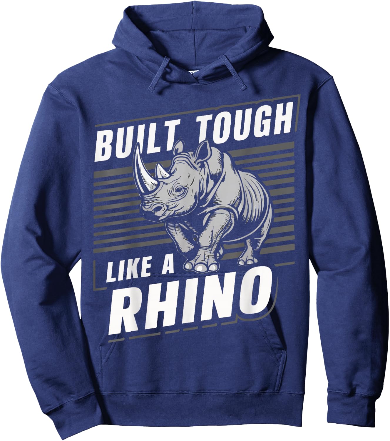 Rhino Built Tough Like A Rhino Zoo Animal Rhinos Hoodie - Hoodie | Navy