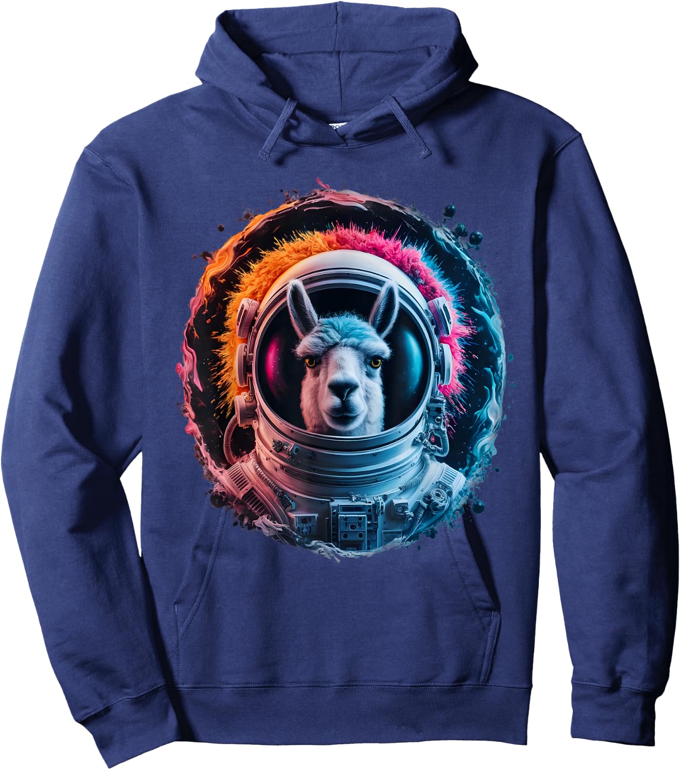 Llama Men Woman Llama Colorful Space Astronaut Llama Hoodie - Hoodie | Navy