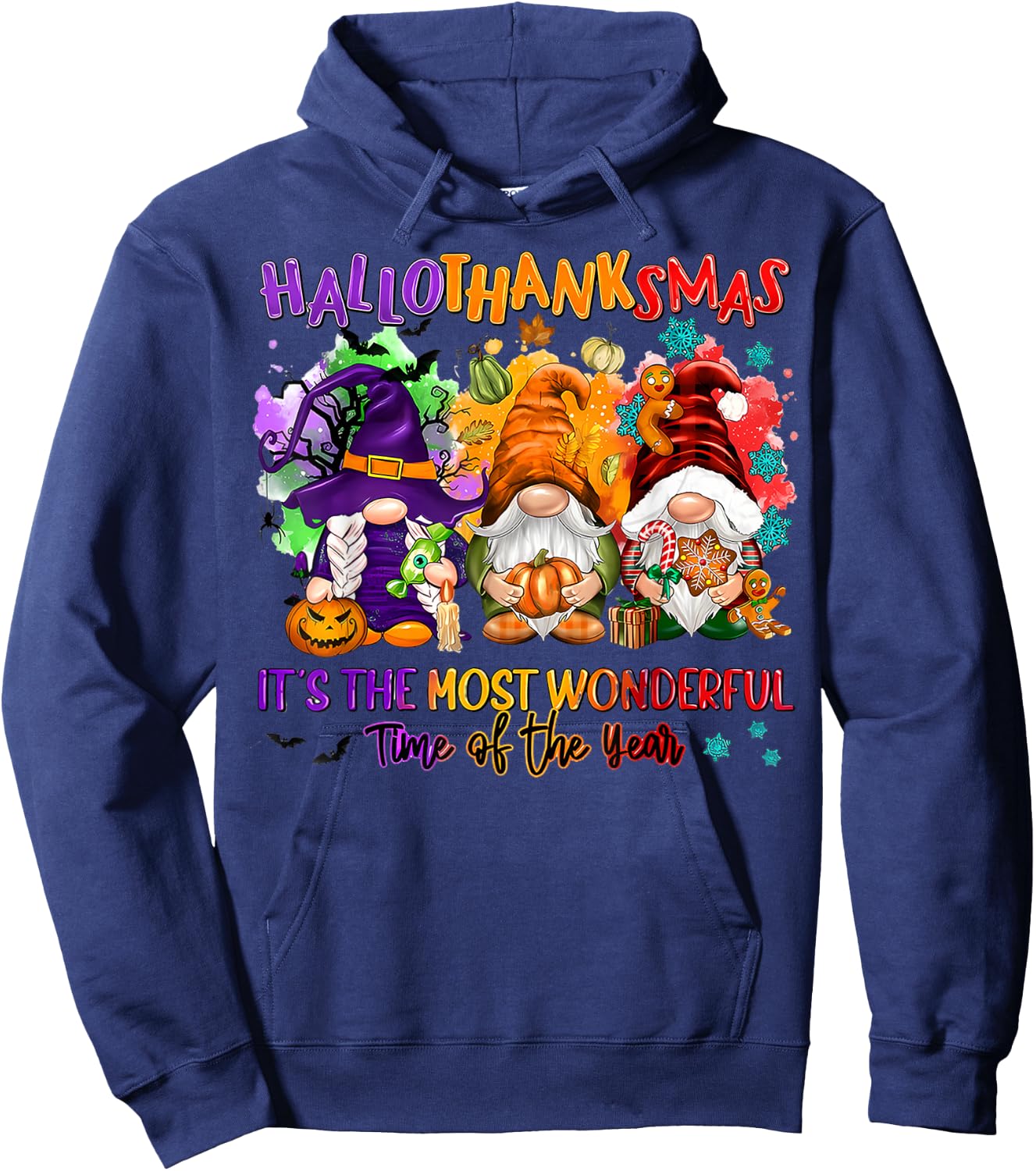 Hallothanksmas It's The Most Wonderful Time Of The Year Hoodie - Hoodie | Navy