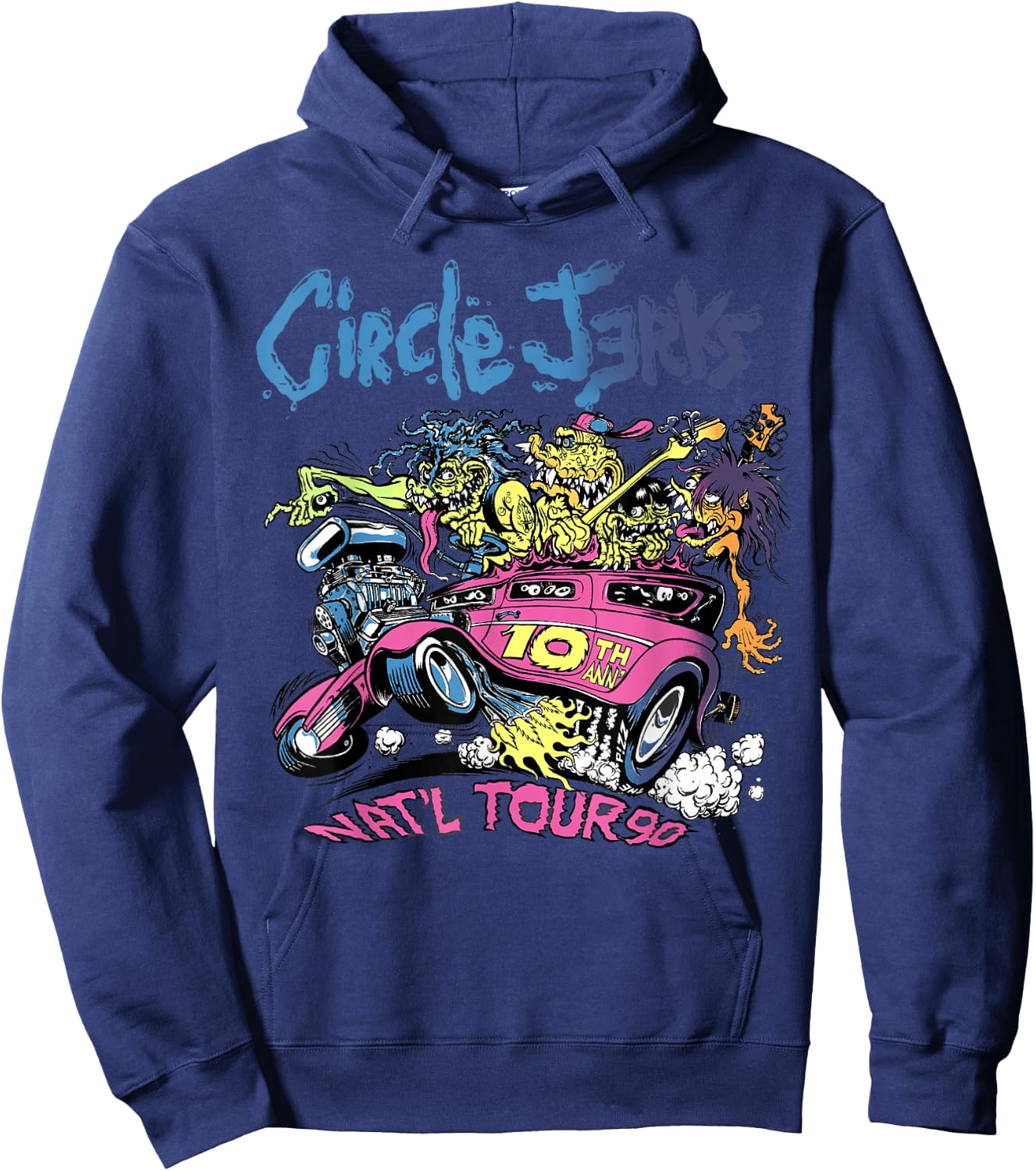 Circle Jerks 91 Tour illustration Hoodie - Hoodie | Navy