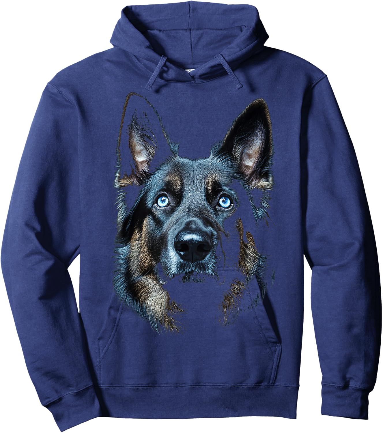 German Shepherd Dog Motif Pet Blue Eyes German Shepherd Hoodie - Hoodie | Navy