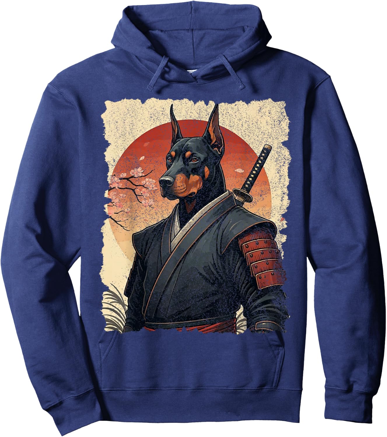 Ninja Doberman Samurai Warrior Katana Japanese Art Hoodie - Hoodie | Navy