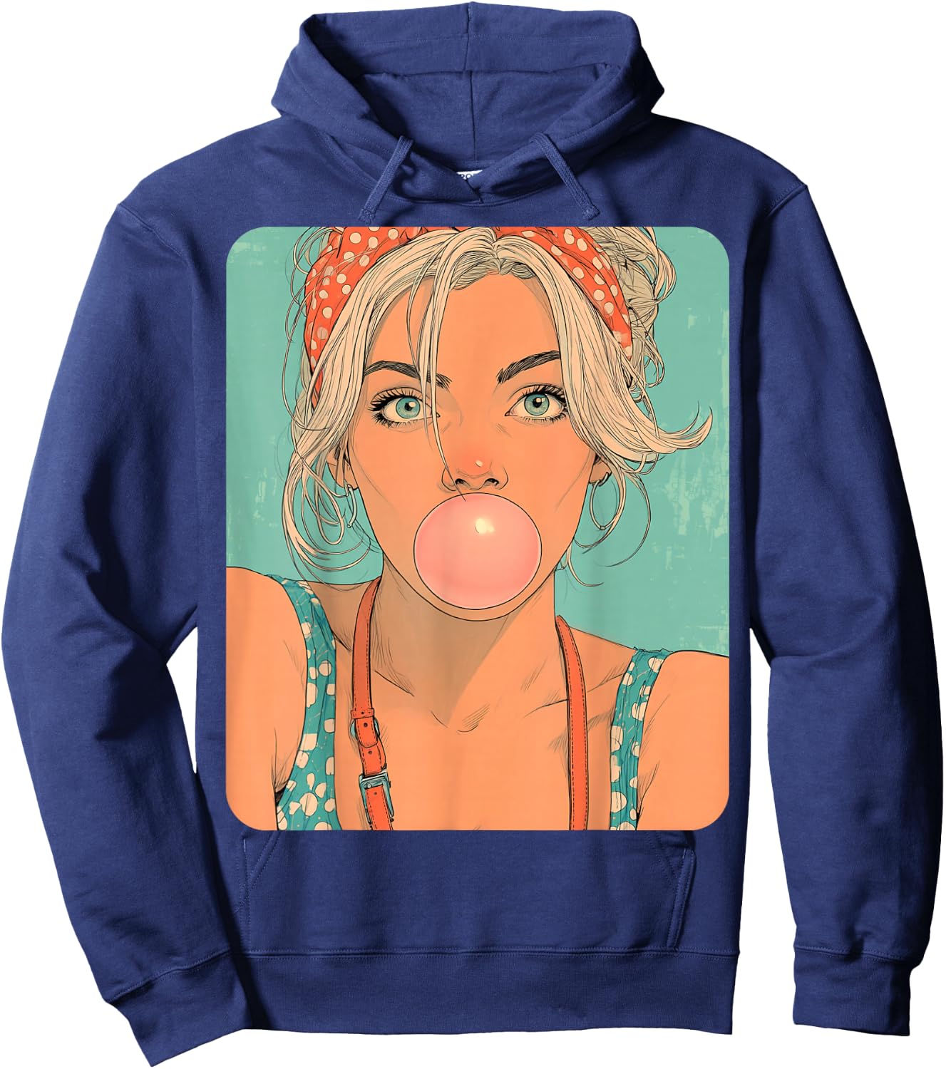 Female Women's Abstract Fashion Designer 90s Hoodie - Hoodie | Navy