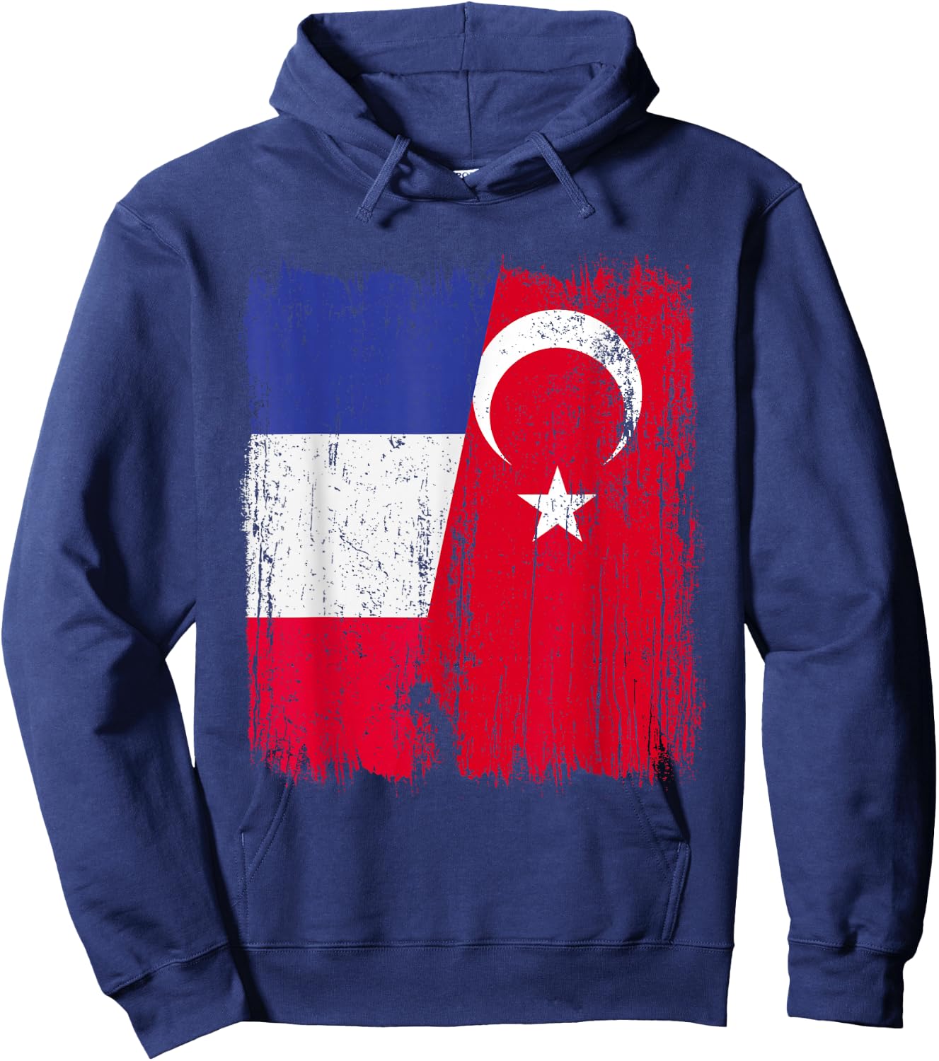 Demi-Drapeau de la France Turquie Turquie Hoodie - Hoodie | Navy
