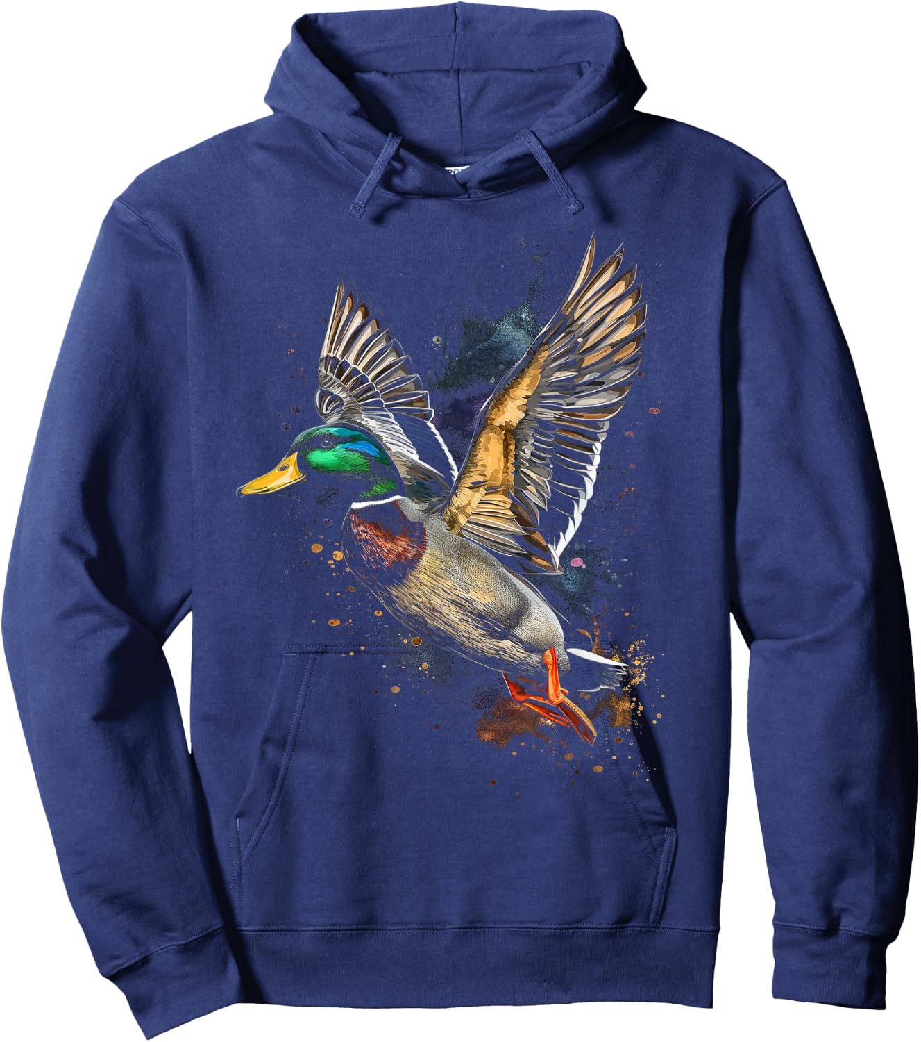 Duck Hunting Waterfowl Mallard Duck Hunter , Black, S Hoodie - Hoodie | Navy