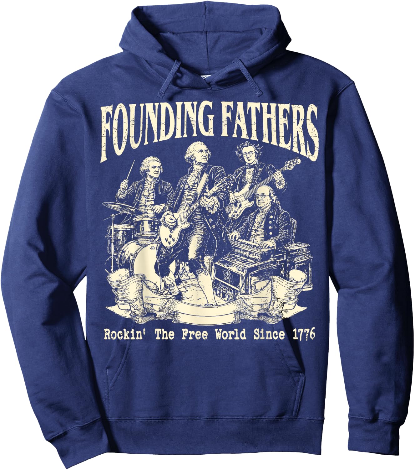 Founding Fathers Fan Club Est 1776 250 Years 4th of July Hoodie - Hoodie | Navy