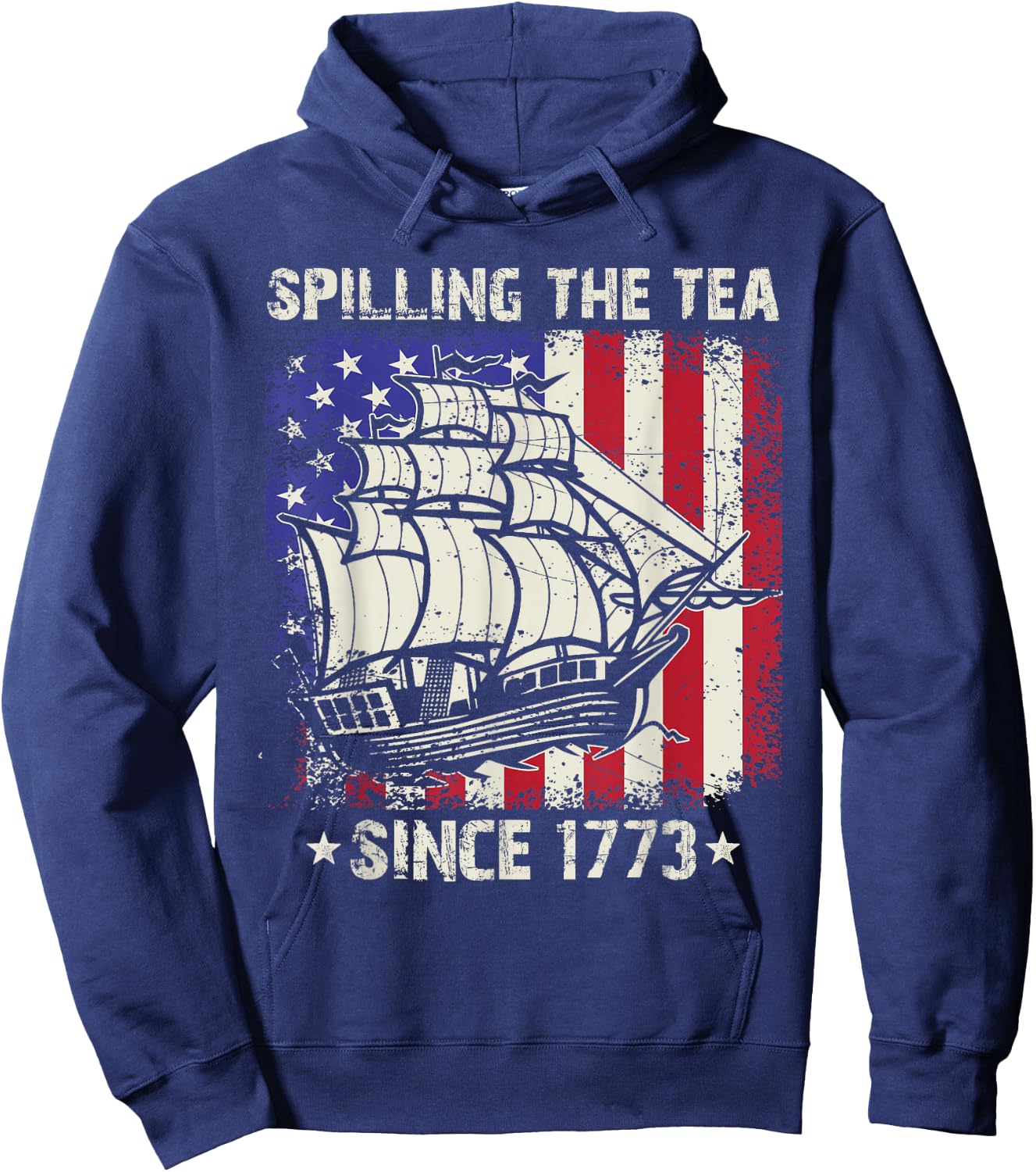 Spilling The Tea Since 1773 Us History Teacher 4th Of July Hoodie - Hoodie | Navy