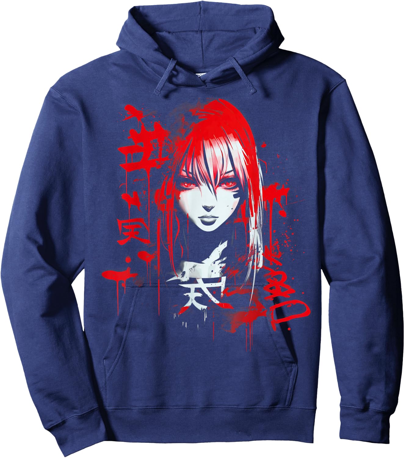 Anime Goth Girl Aesthetic Dark Pastel Edgy Manga , black Hoodie - Hoodie | Navy