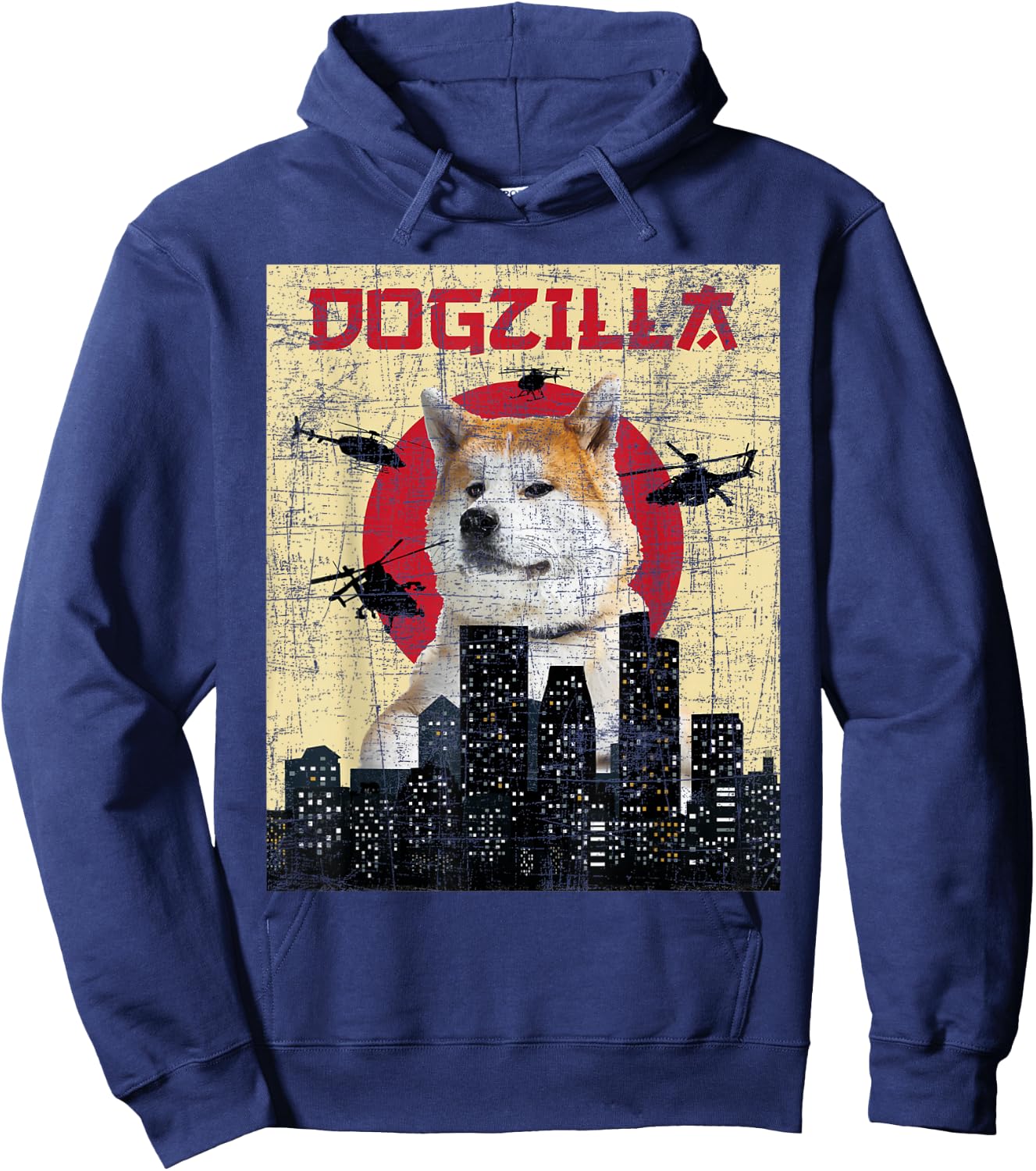 Dogzilla - Japanese Akita Dog Lover Canine Pet Owner Hoodie - Hoodie | Navy