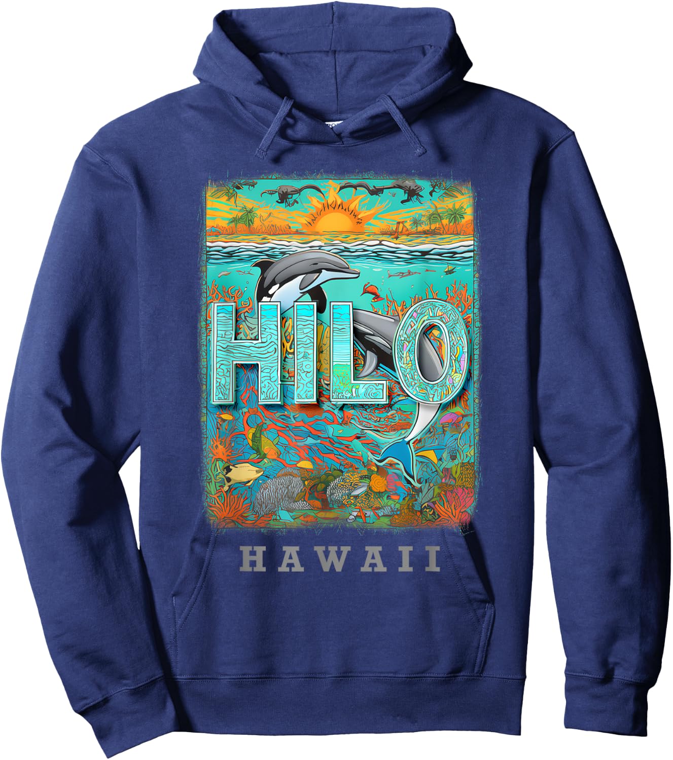 Hilo Hawaii HI Ocean Adventures SD778 Hoodie - Hoodie | Navy