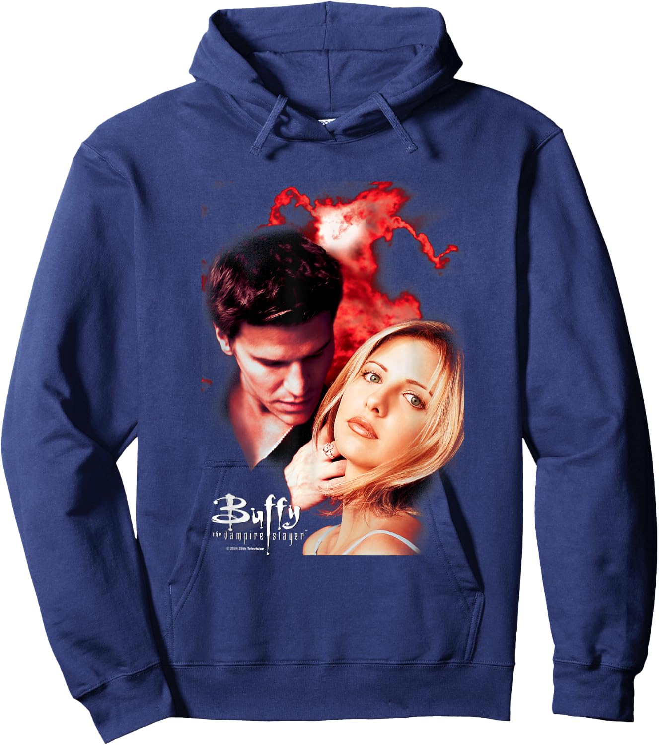 Buffy The Vampire Slayer Buffy & Angel Vintage Poster Hoodie - Hoodie | Navy