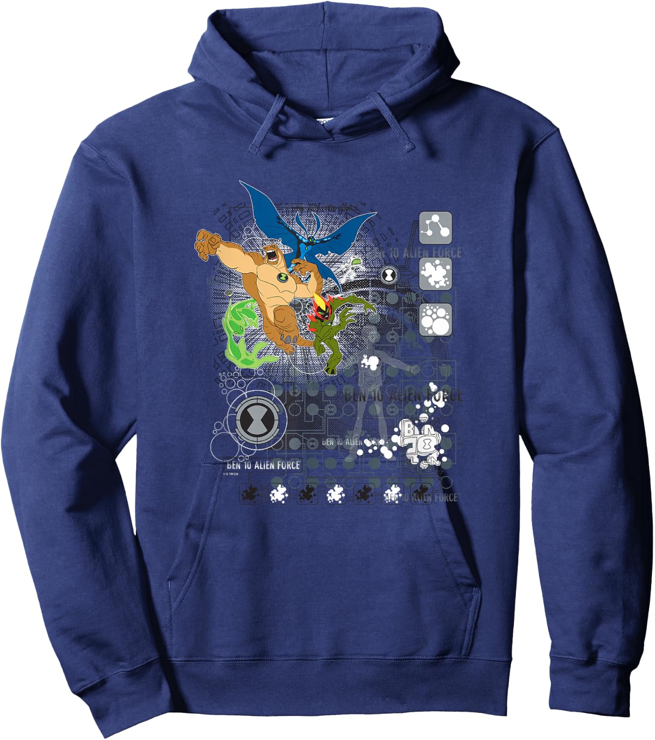 Ben 10: Alien Force Main Alien Heroes Vintage Shot Hoodie - Hoodie | Navy