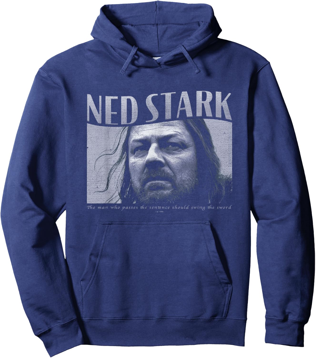 Game Of Thrones Ned Stark Swing The Sword Vintage Panel Hoodie - Hoodie | Navy