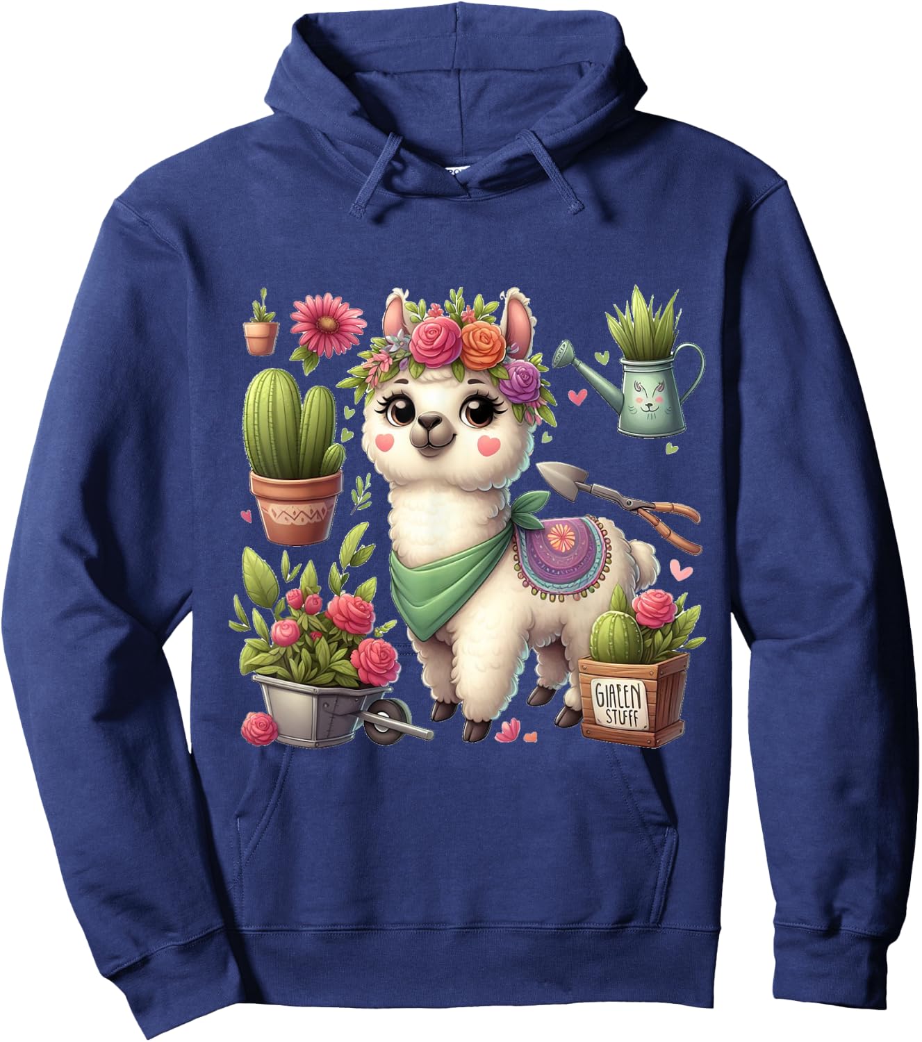 Lama Flowers Cactus Garden Plants Florist Gardener Hoodie - Hoodie | Navy