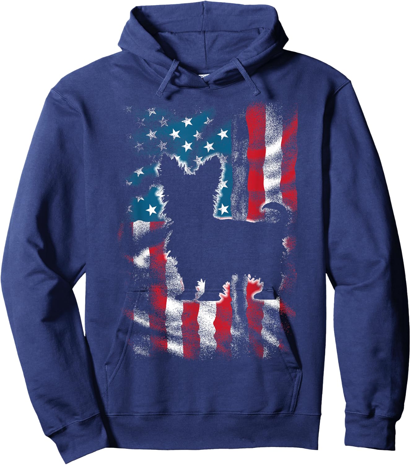 American Flag USA Patriot Yorkie Dad Mom Dog Lover Men Women Kids Hoodie - Hoodie | Navy