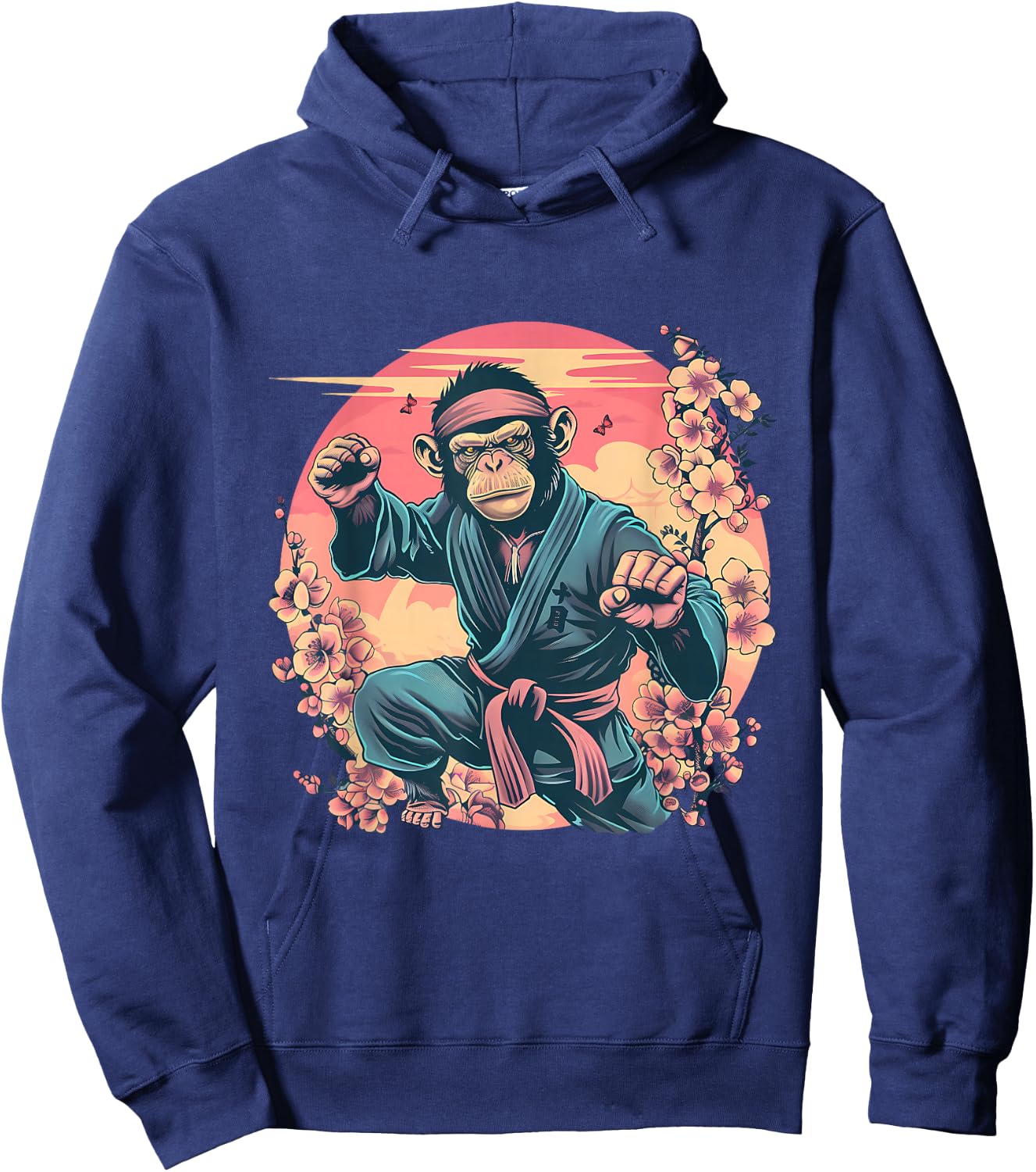 Karate Monkey Sakura Jiu-Jitsu MMA Martial Arts Kickboxing Hoodie - Hoodie | Navy
