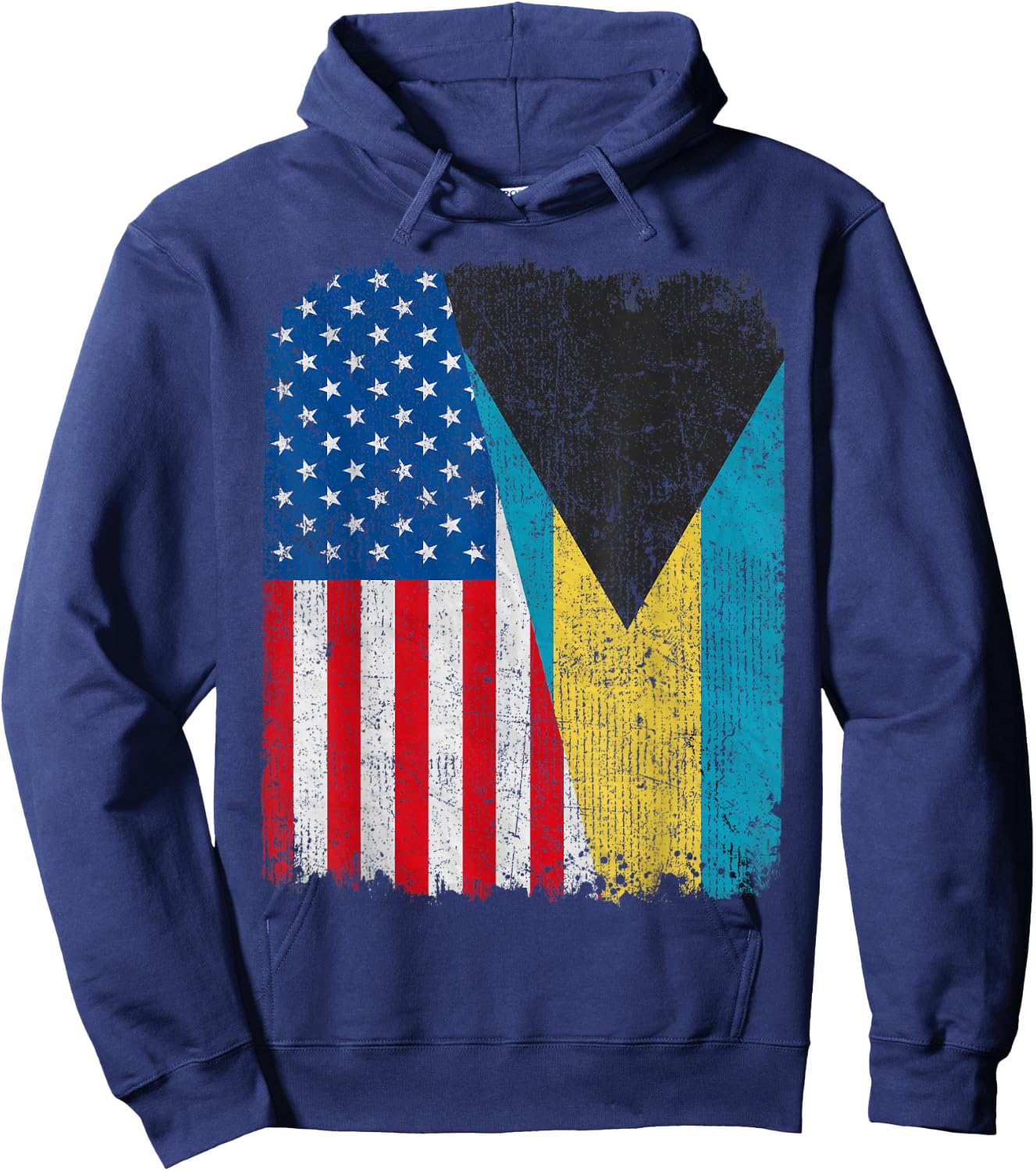 Bahamian American Flag Half USA Bahamas Root Proud Kids Men Hoodie - Hoodie | Navy