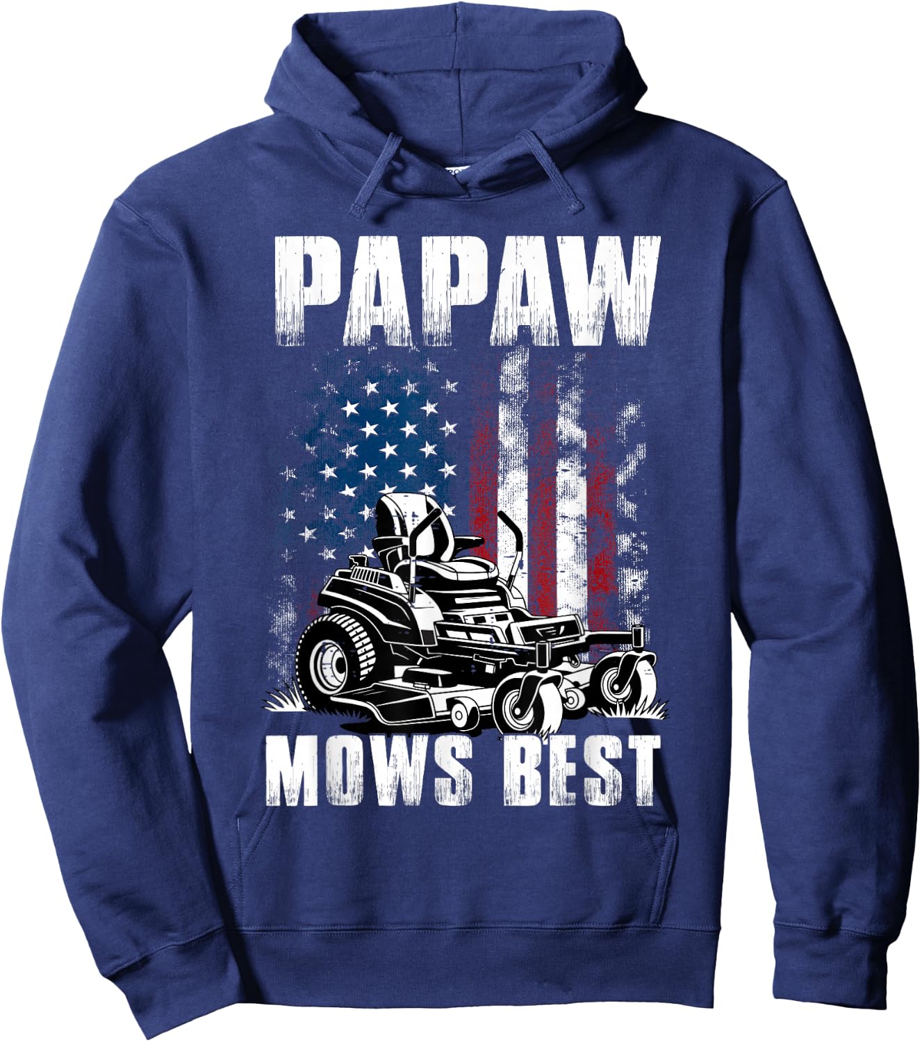 Funny Papaw Mows Best Men Grandpa Papa Fathers Day Hoodie - Hoodie | Navy