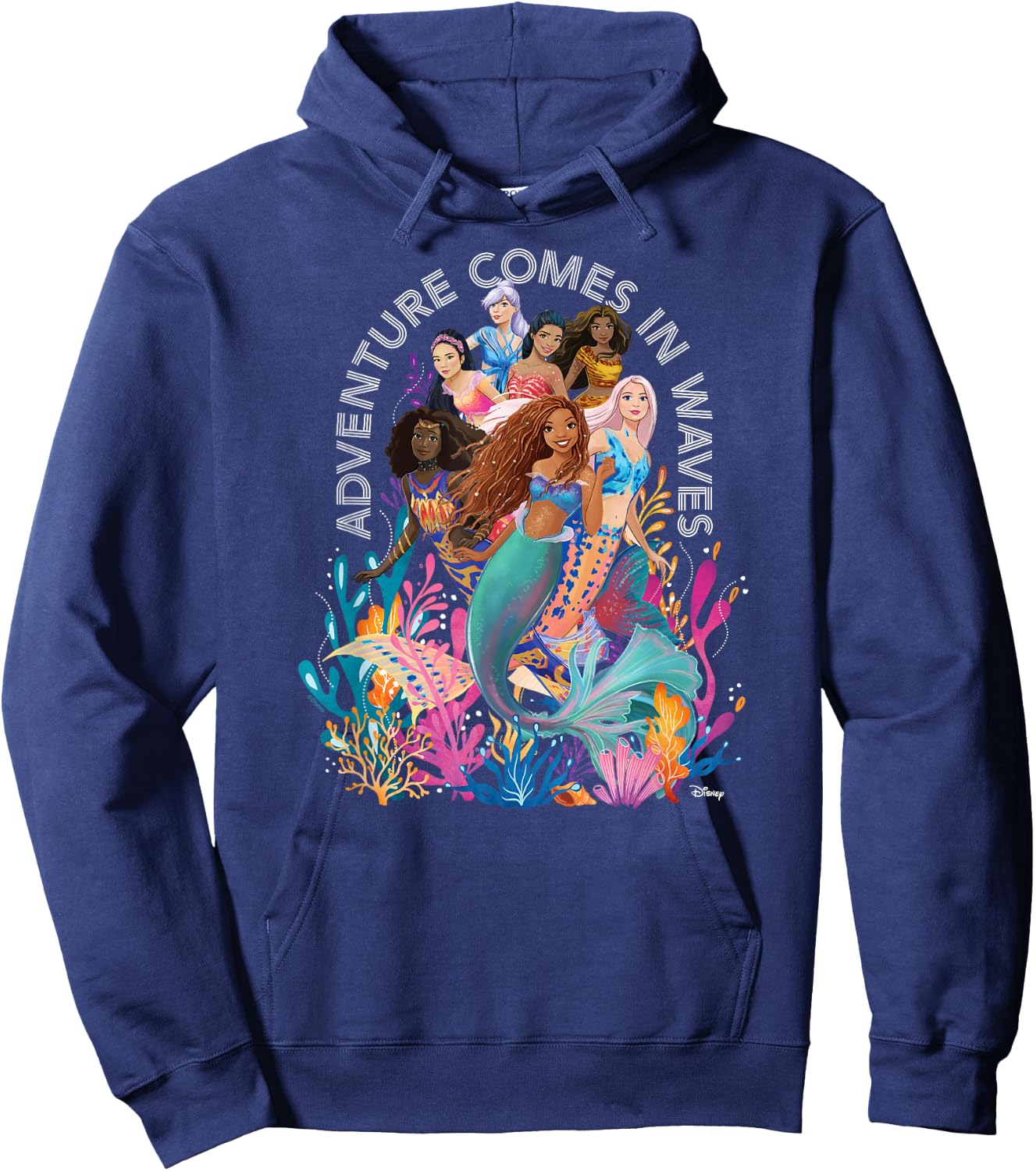 Little Mermaid - Adventure Comes In Waves Hoodie - Hoodie | Navy