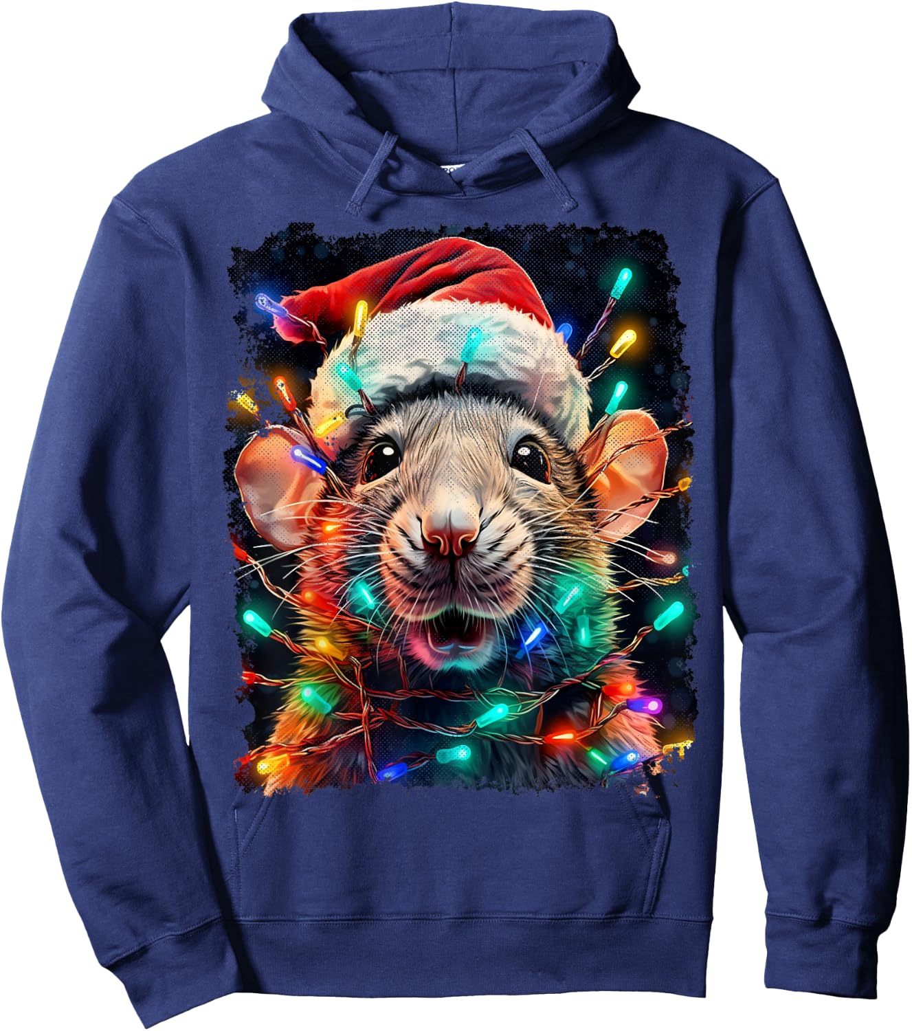 Vintage Rat Christmas Hoodie - Hoodie | Navy