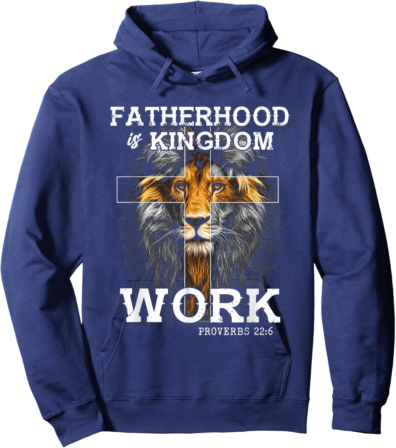 Fatherhood is Kingdom Work Christian Dad Men Father's Day Hoodie - Hoodie | Navy