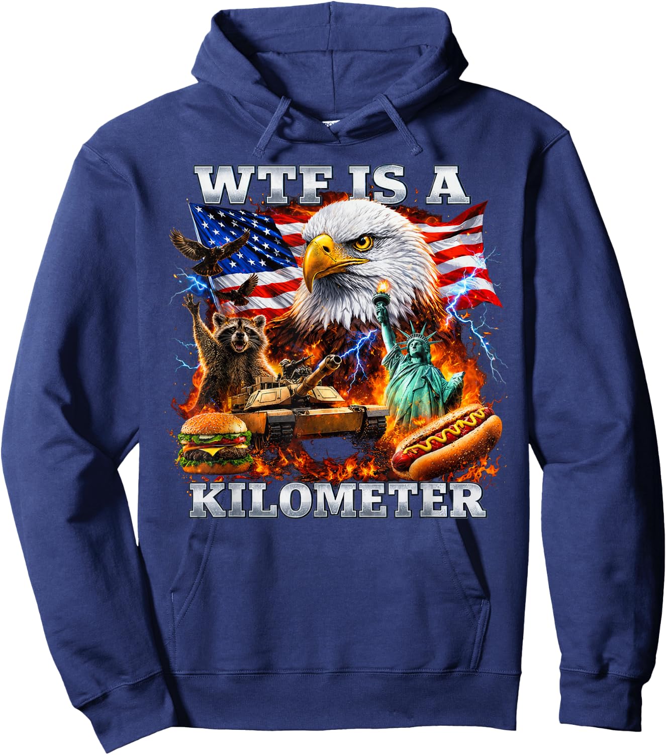 WTF is A Kilometer 4th of July Hoodie - Hoodie | Navy