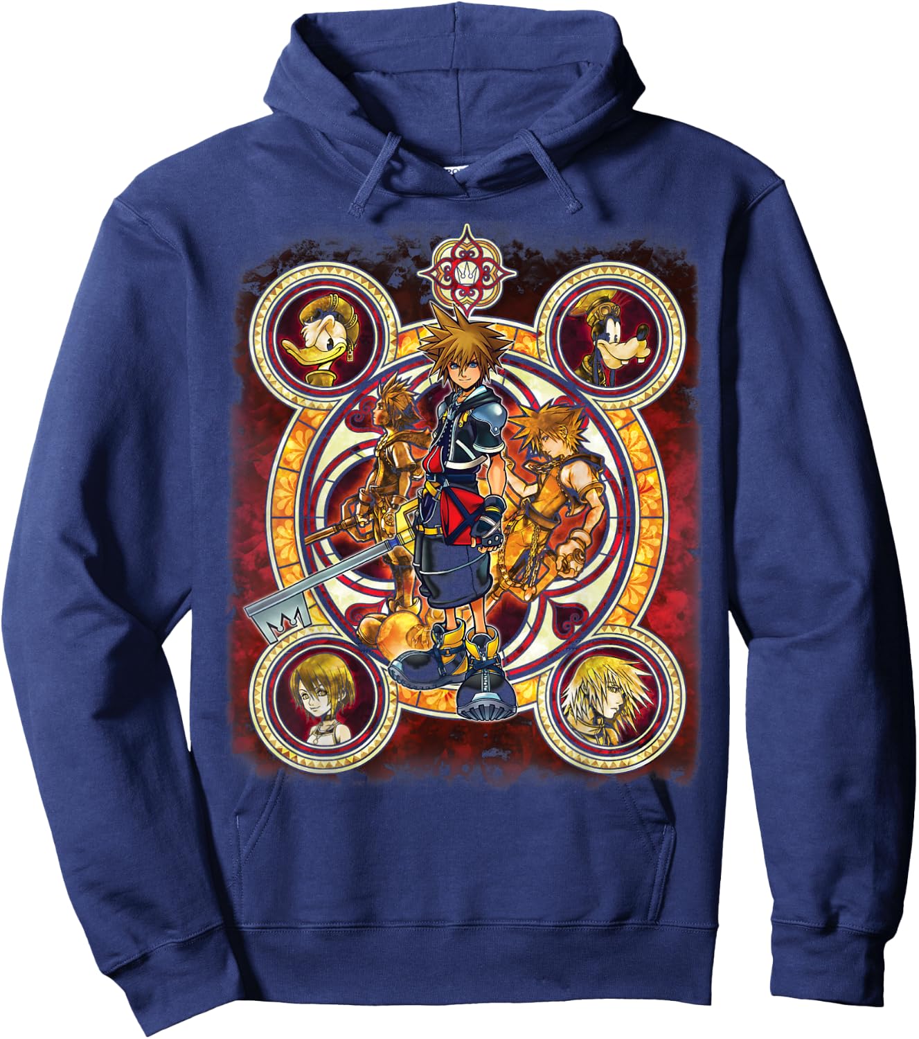 Disney Kingdom Hearts Group Shot Circles Hoodie - Hoodie | Navy