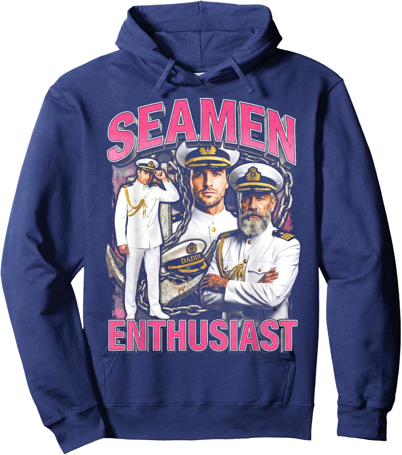 Seaman Cringe Embarrassing Funny Meme Adult Humor Unwearable Hoodie - Hoodie | Navy