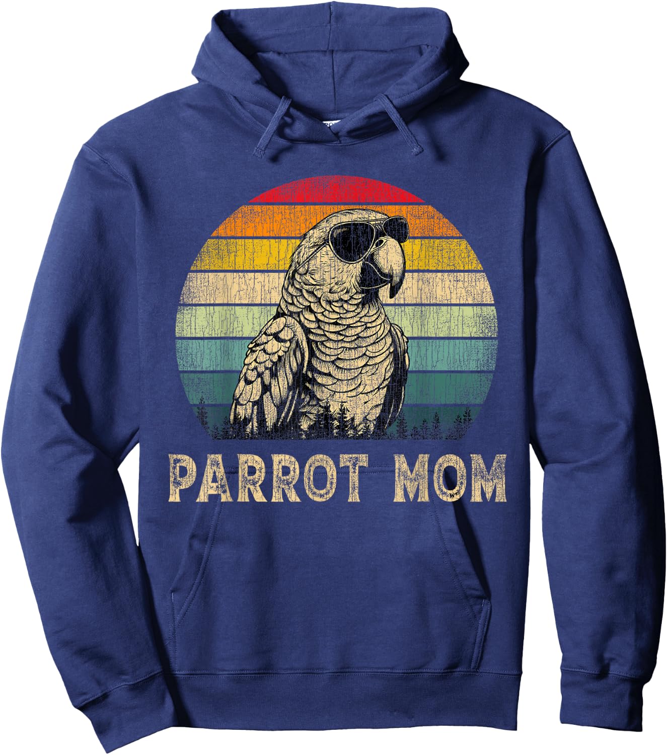 Vintage Parrot Mom Parrot Lovers Mommy Mother's Day Hoodie - Hoodie | Navy