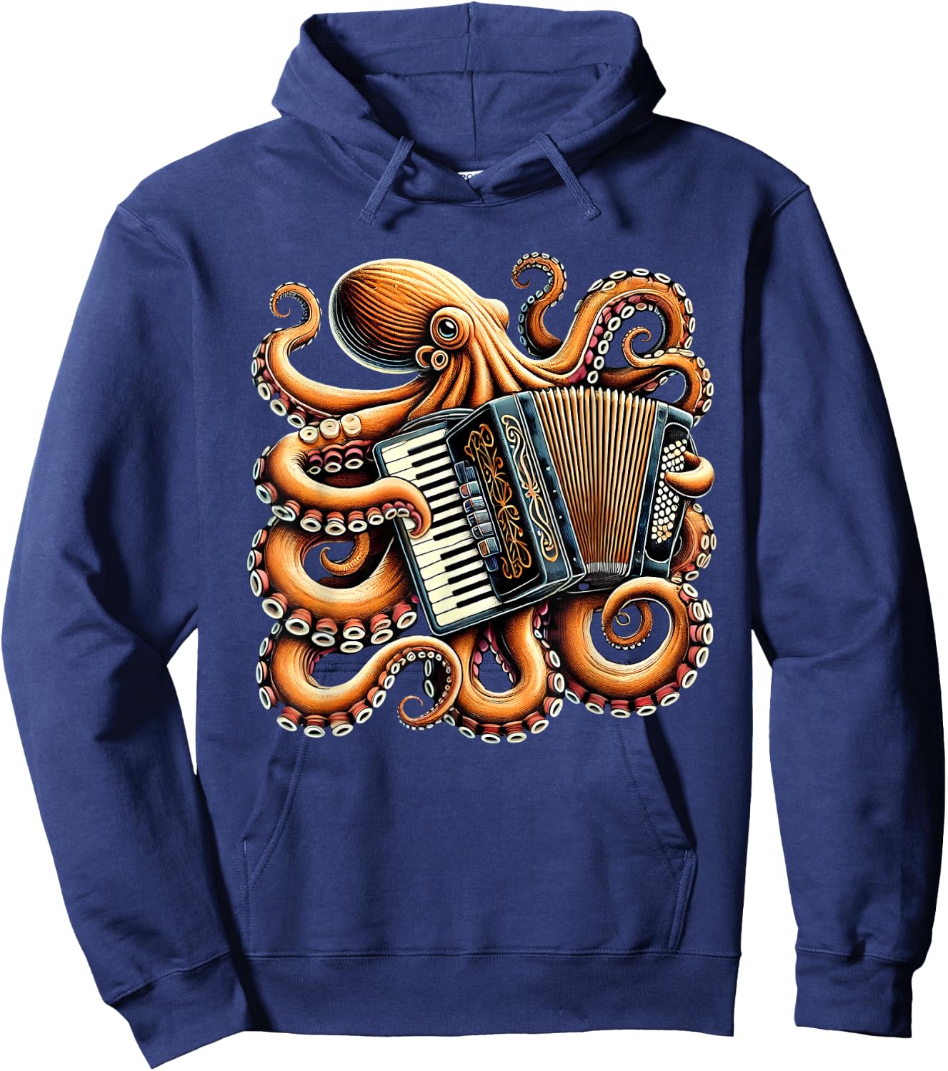 Octopus Playing Accordion Accordionist Accordion Player Hoodie - Hoodie | Navy