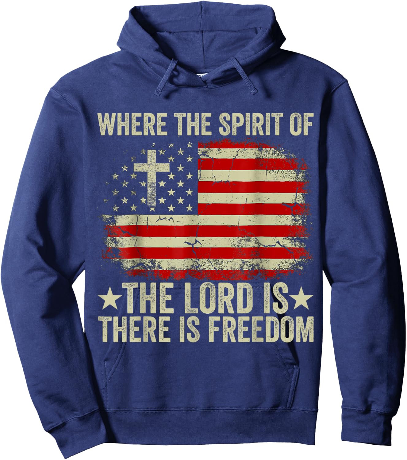 Jesus Shirt Where The Spirit Of The Lord There Is Freedom Hoodie - Hoodie | Navy