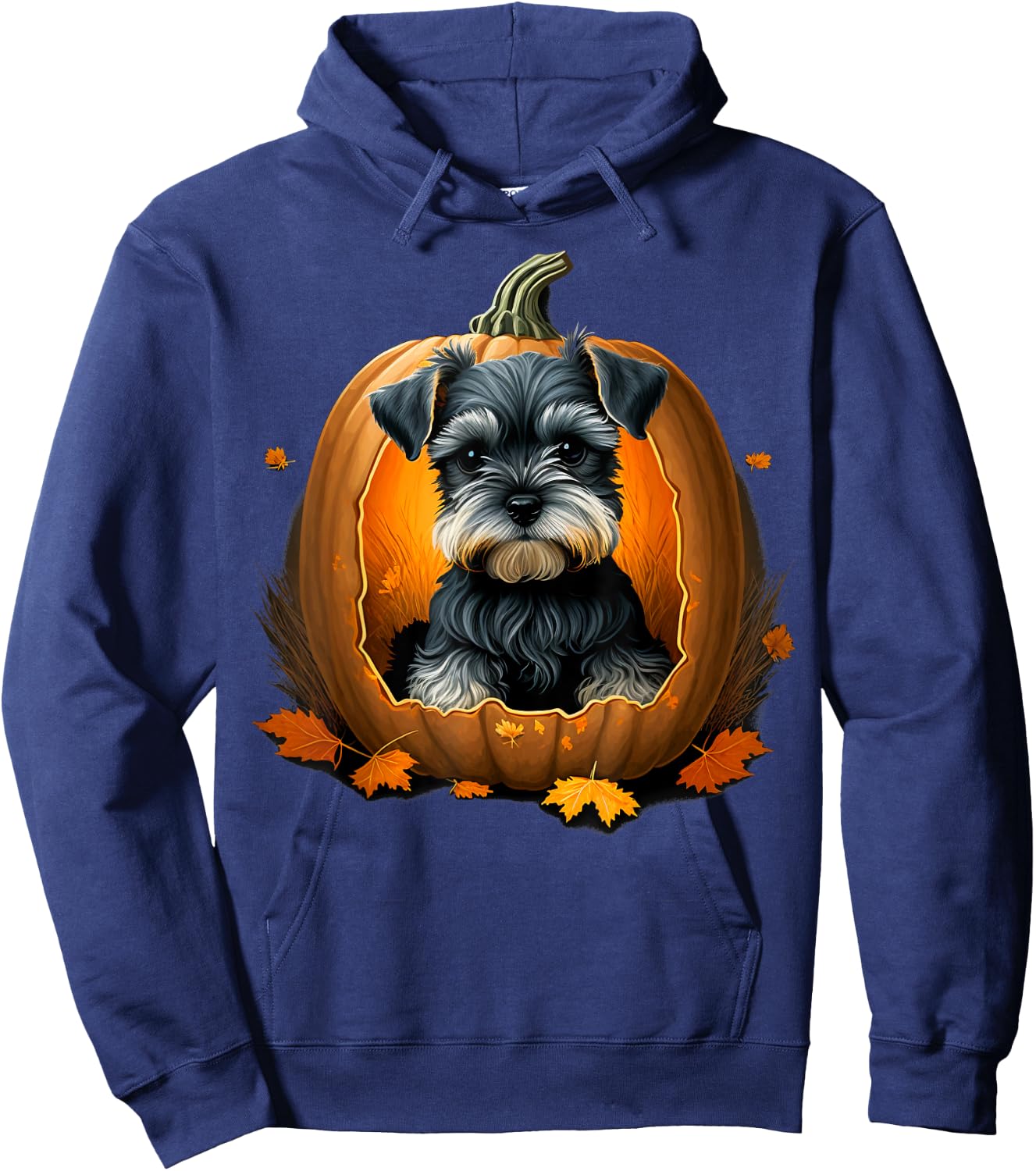 Dwarf Schnauzer costume on Miniature Schnauzer Halloween Hoodie - Hoodie | Navy