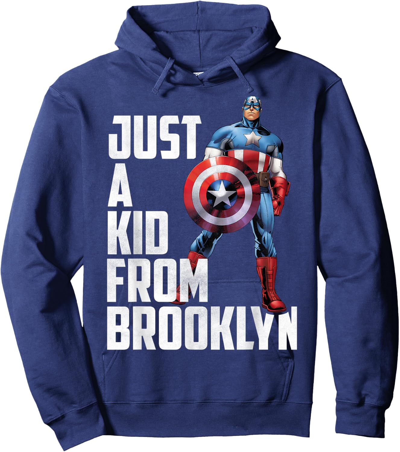 Marvel Avengers Captain America Just A Kid From Brooklyn Hoodie - Hoodie | Navy