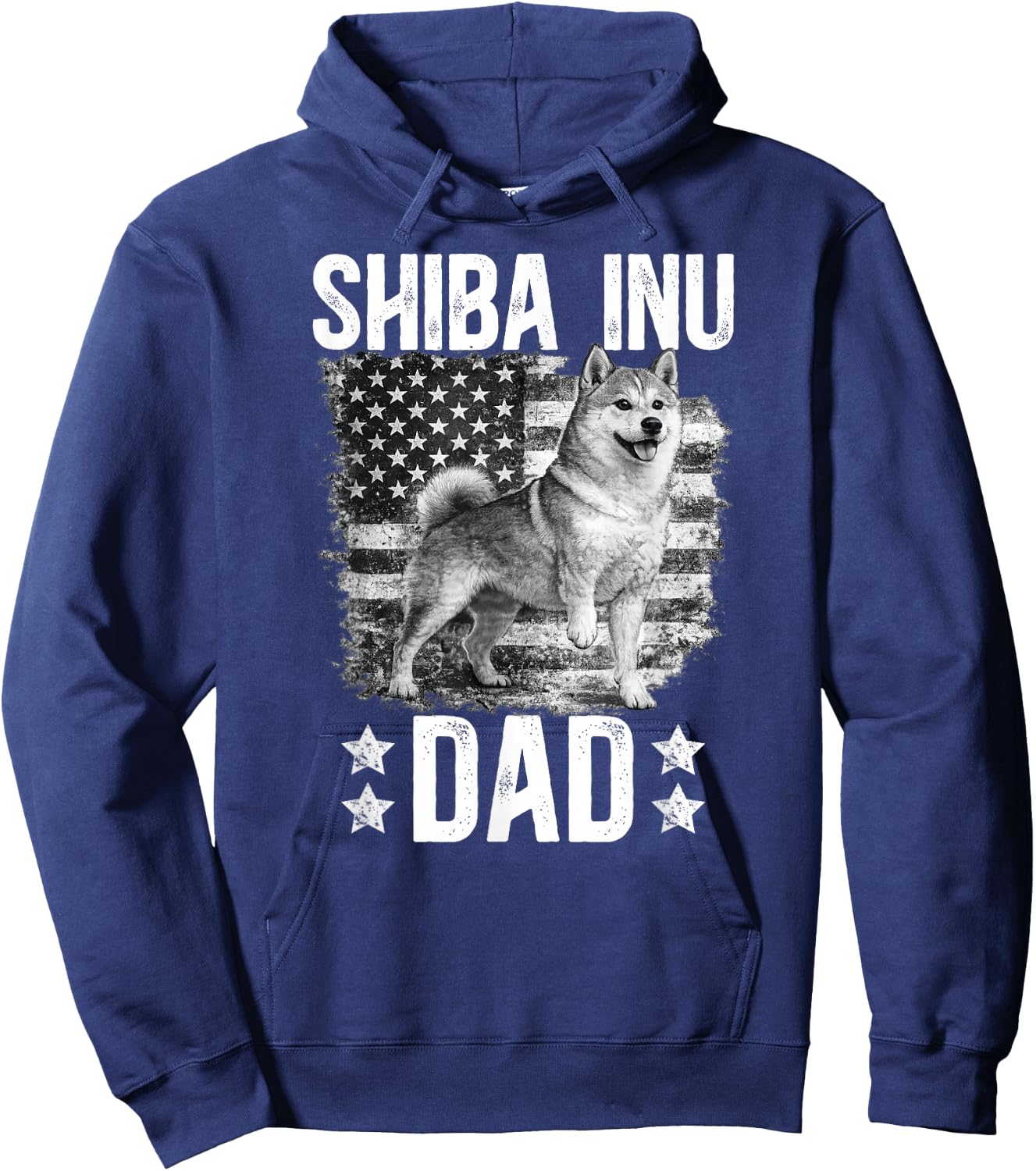 Shiba Inu Dad US Flag Shiba Inu Owner Shiba Inu Lover Hoodie - Hoodie | Navy