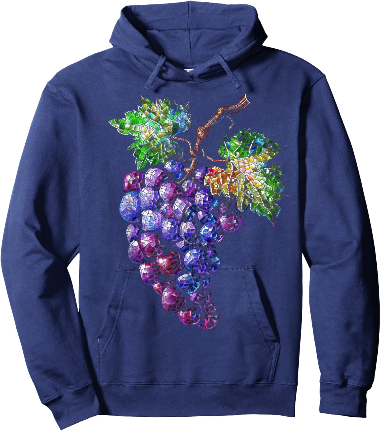Mosaic Grapes Pixel , black Hoodie - Hoodie | Navy