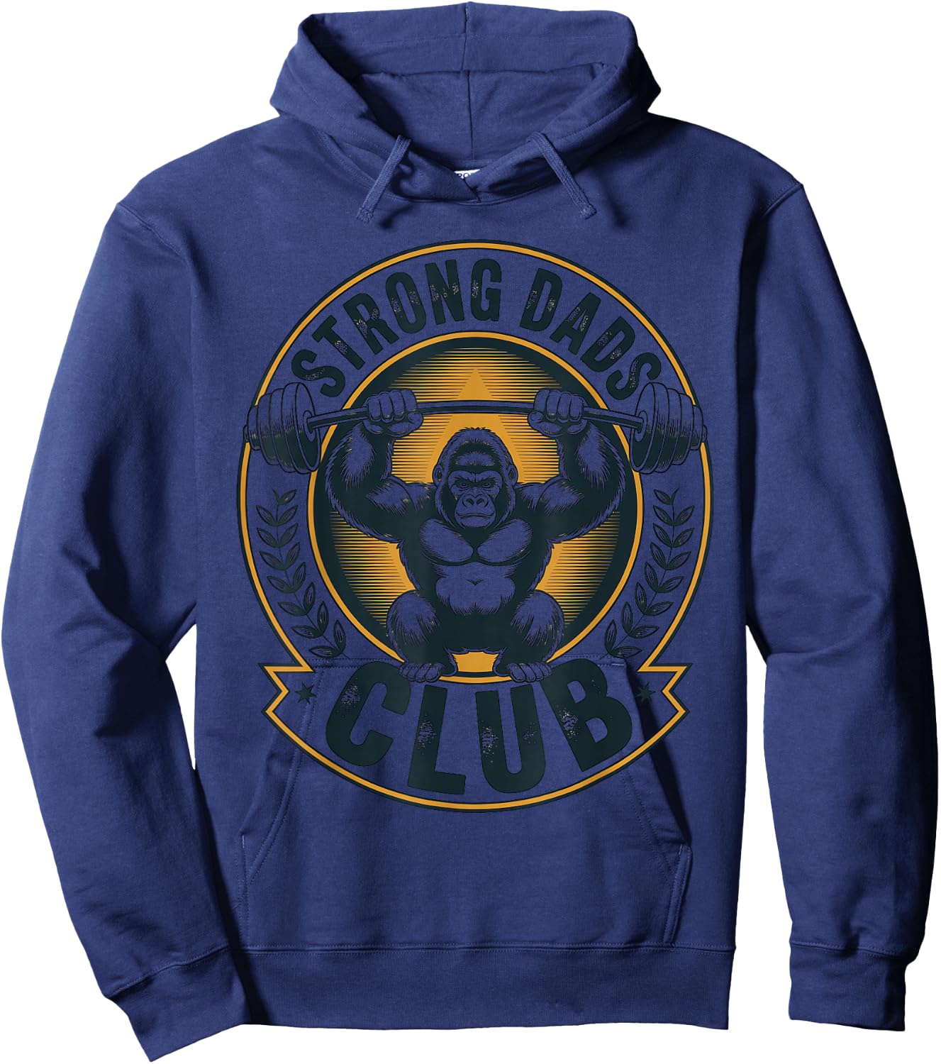 Strong Dads Club Fathers Day Weightlifting Gym Exercise Hoodie - Hoodie | Navy