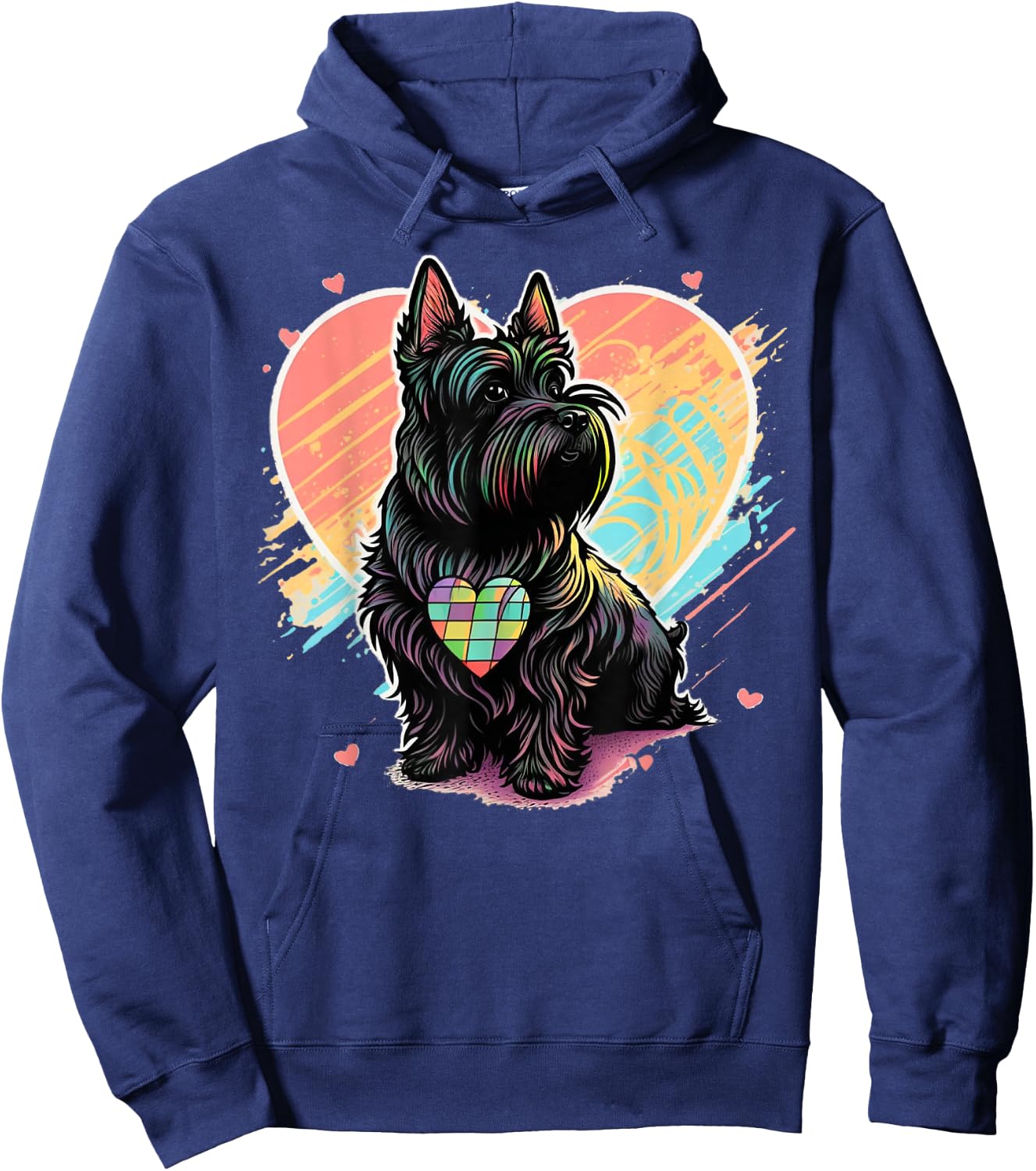 Scottie Dog Scottish Terrier Item Valentines Day Owner Hoodie - Hoodie | Navy