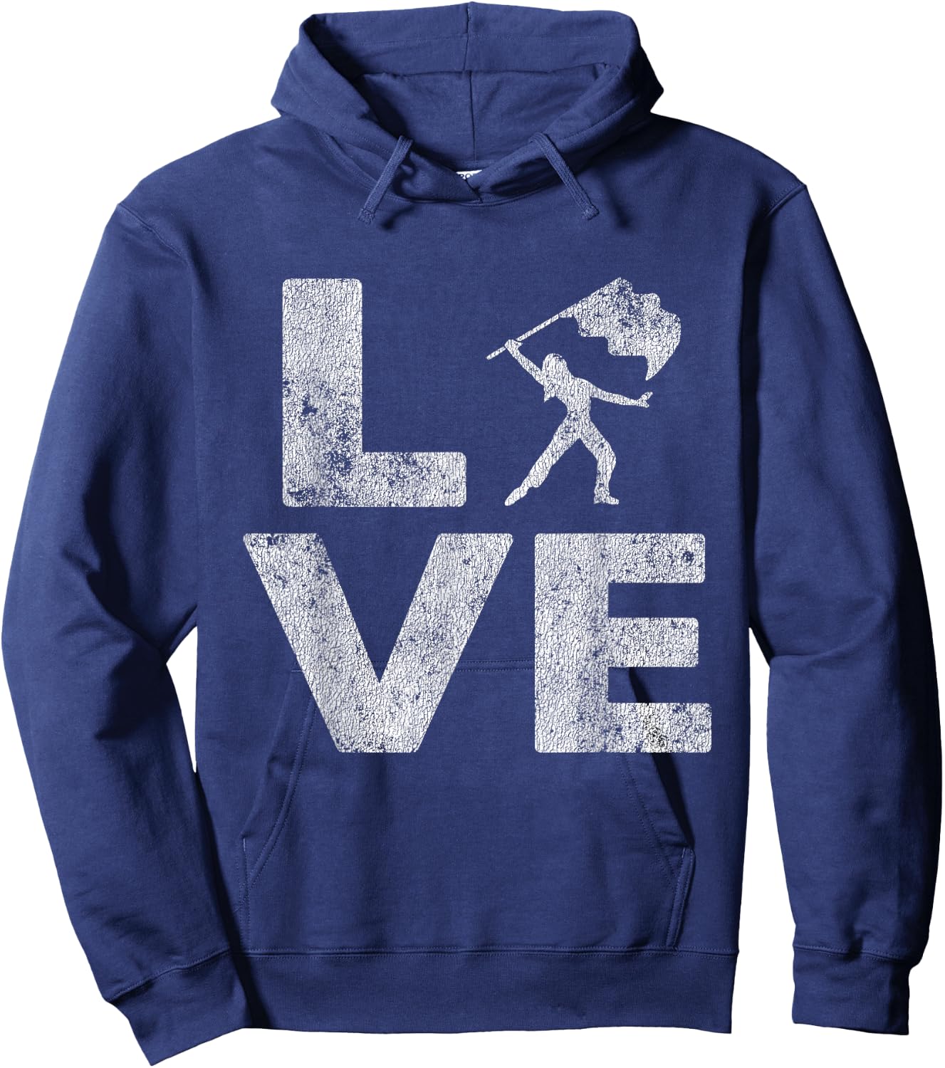 Love Color Guard Winter Guard Distressed Hoodie - Hoodie | Navy