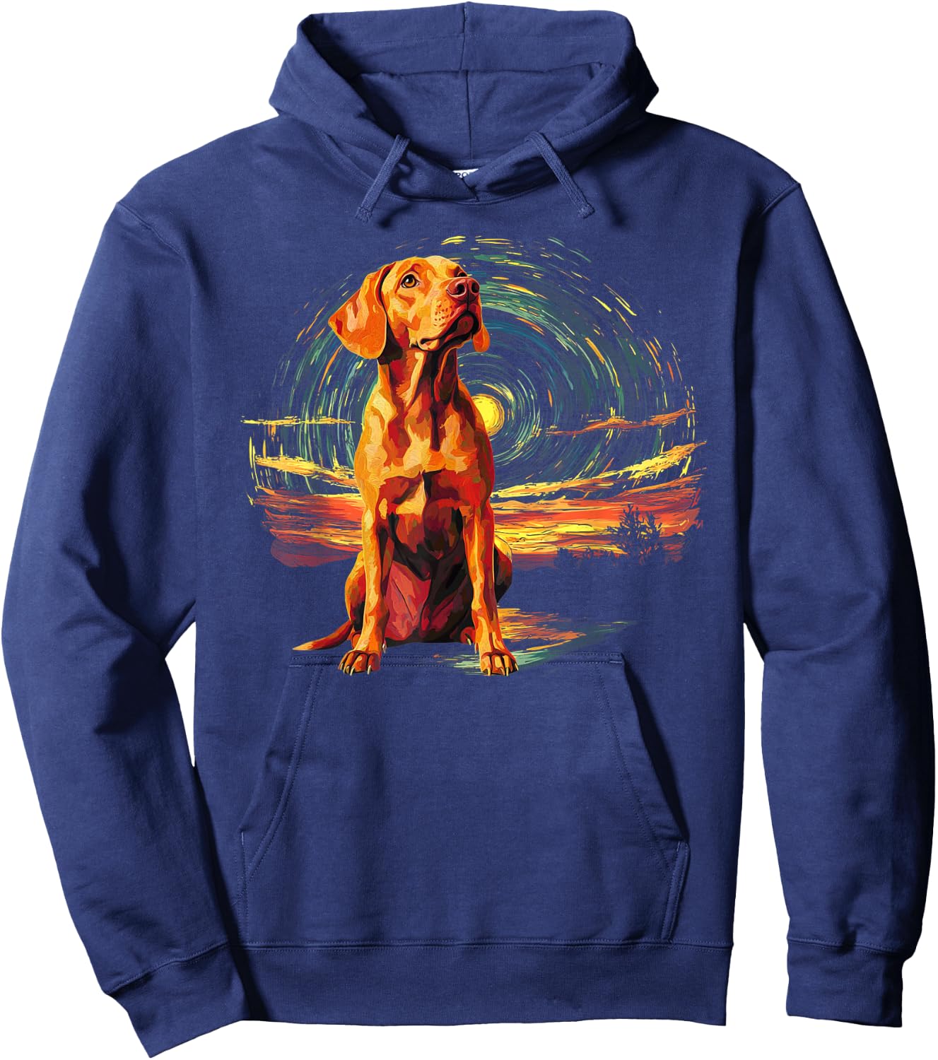Dog Lovers Starry Night Vizsla Father's day Hoodie - Hoodie | Navy