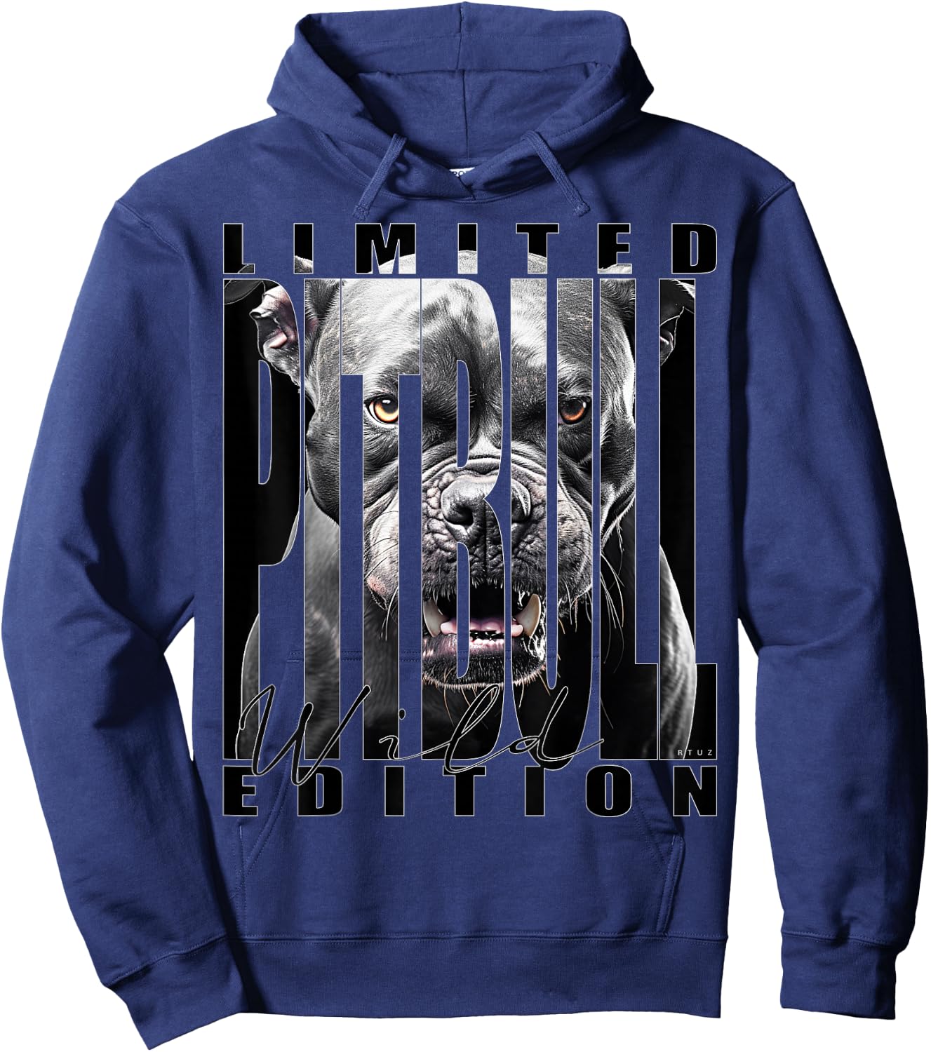 Hip Hop Y2K Streetwear Fashion Damen Herren Hund Pitbull Hoodie - Hoodie | Navy
