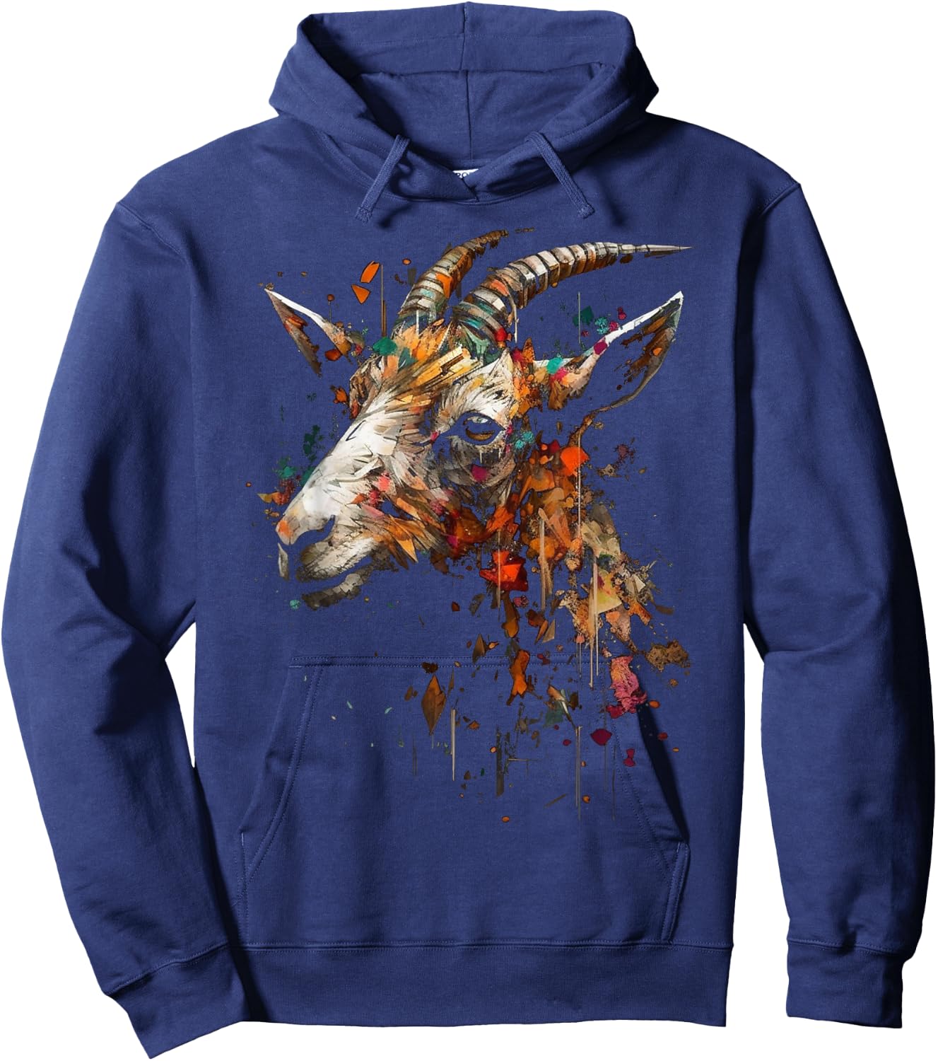 Goat art - animal farm motif goat Hoodie - Hoodie | Navy